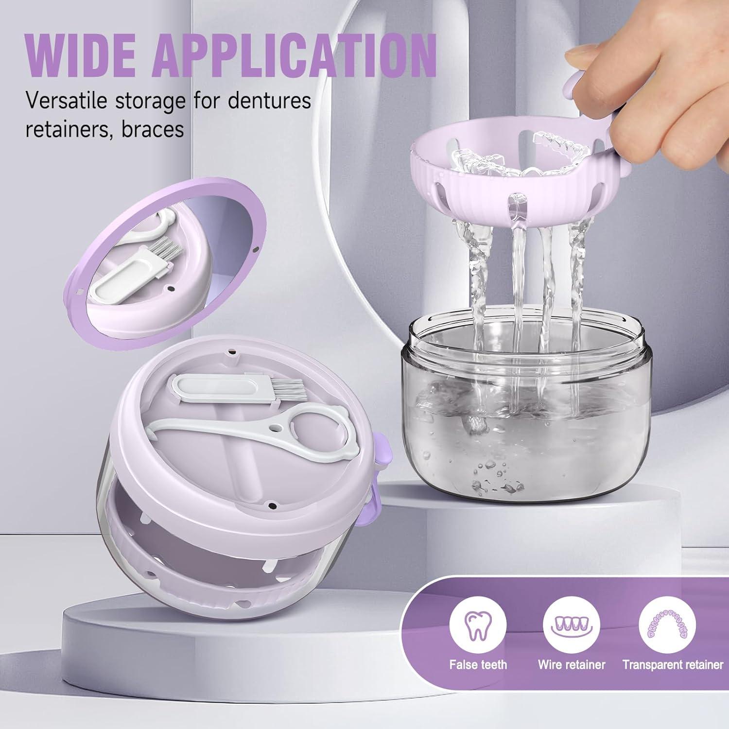 Caja de Baño para Dentaduras NETCEEM, Estuche Portátil 9.4cm