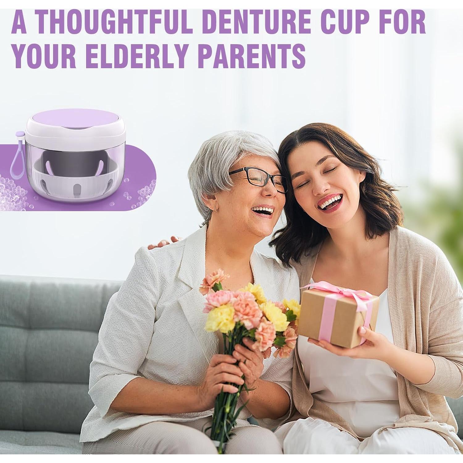 Caja de Baño para Dentaduras NETCEEM, Estuche Portátil 9.4cm