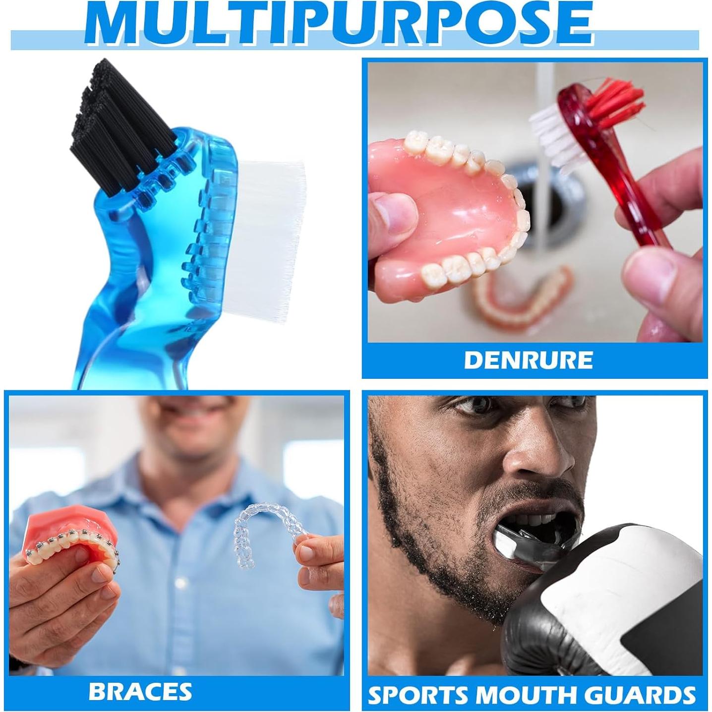 Tioncy 10 Mini Cepillos Dentales Portátiles para Dentaduras