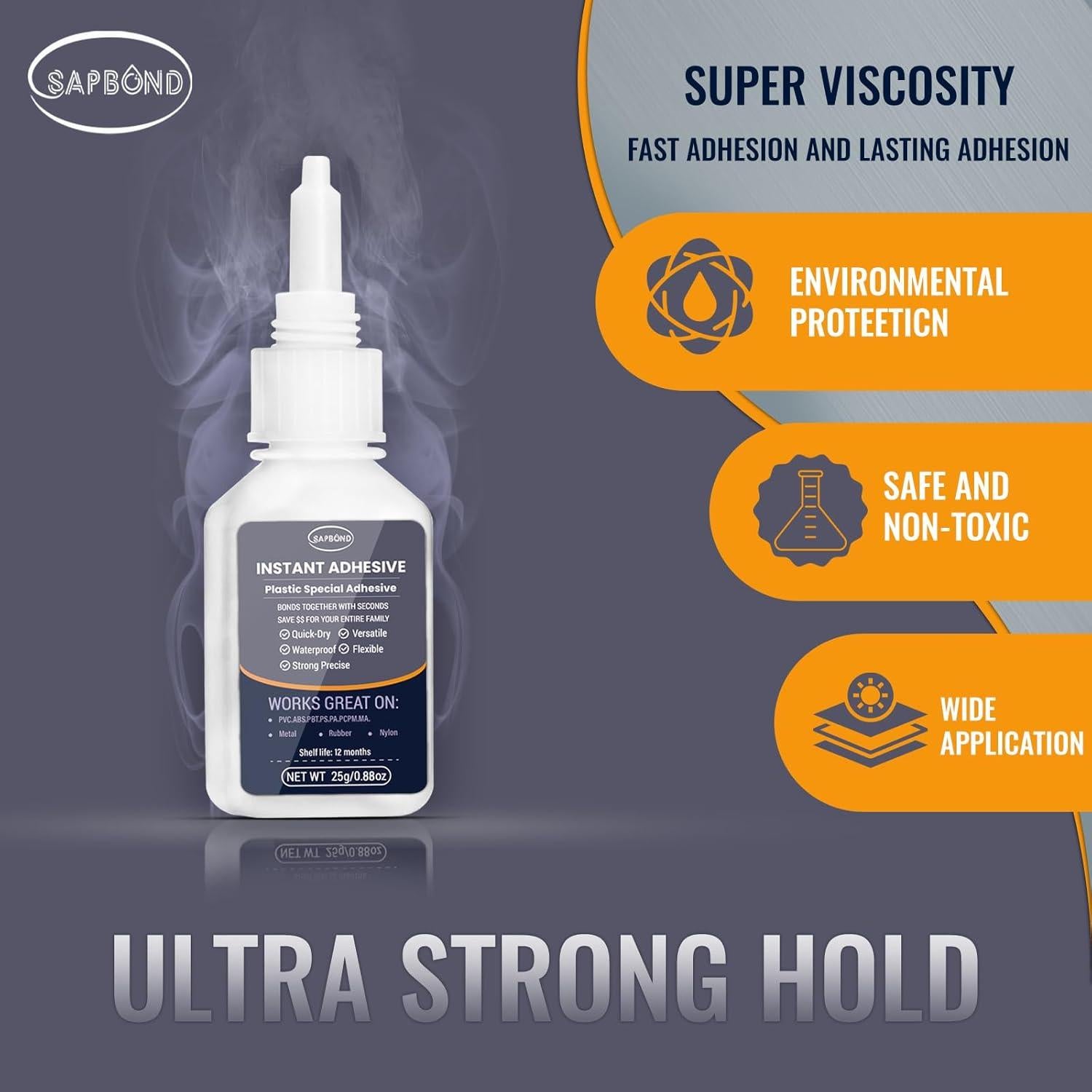 Pegamento de Plástico Profesional SAPBOND 25g - Fuerte y Seguro