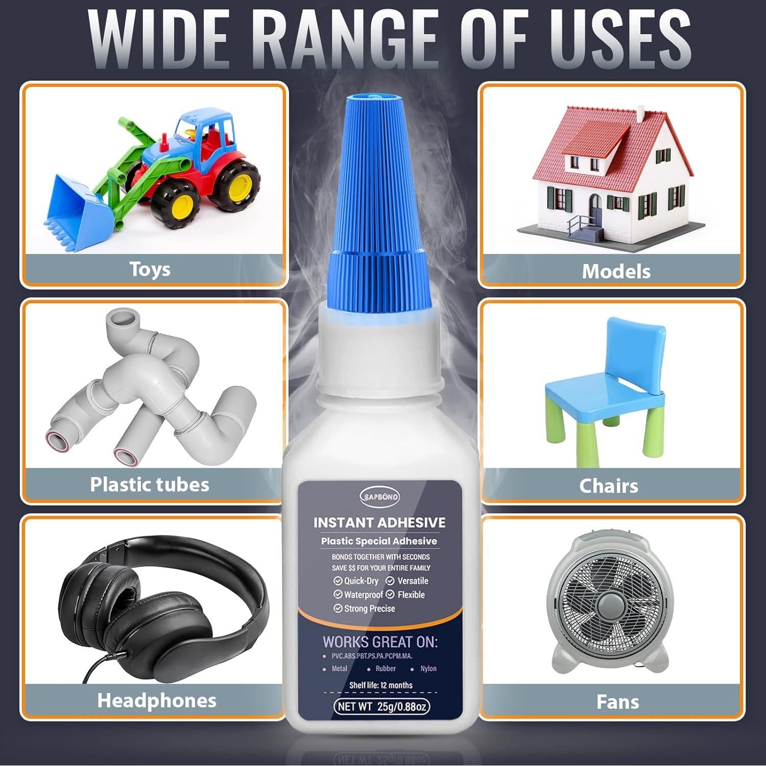 Pegamento de Plástico Profesional SAPBOND 25g - Fuerte y Seguro