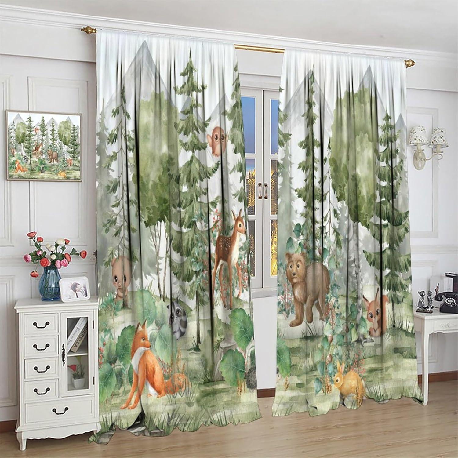 Cortinas Opacas Trelemek Animales del Bosque 66x213 cm