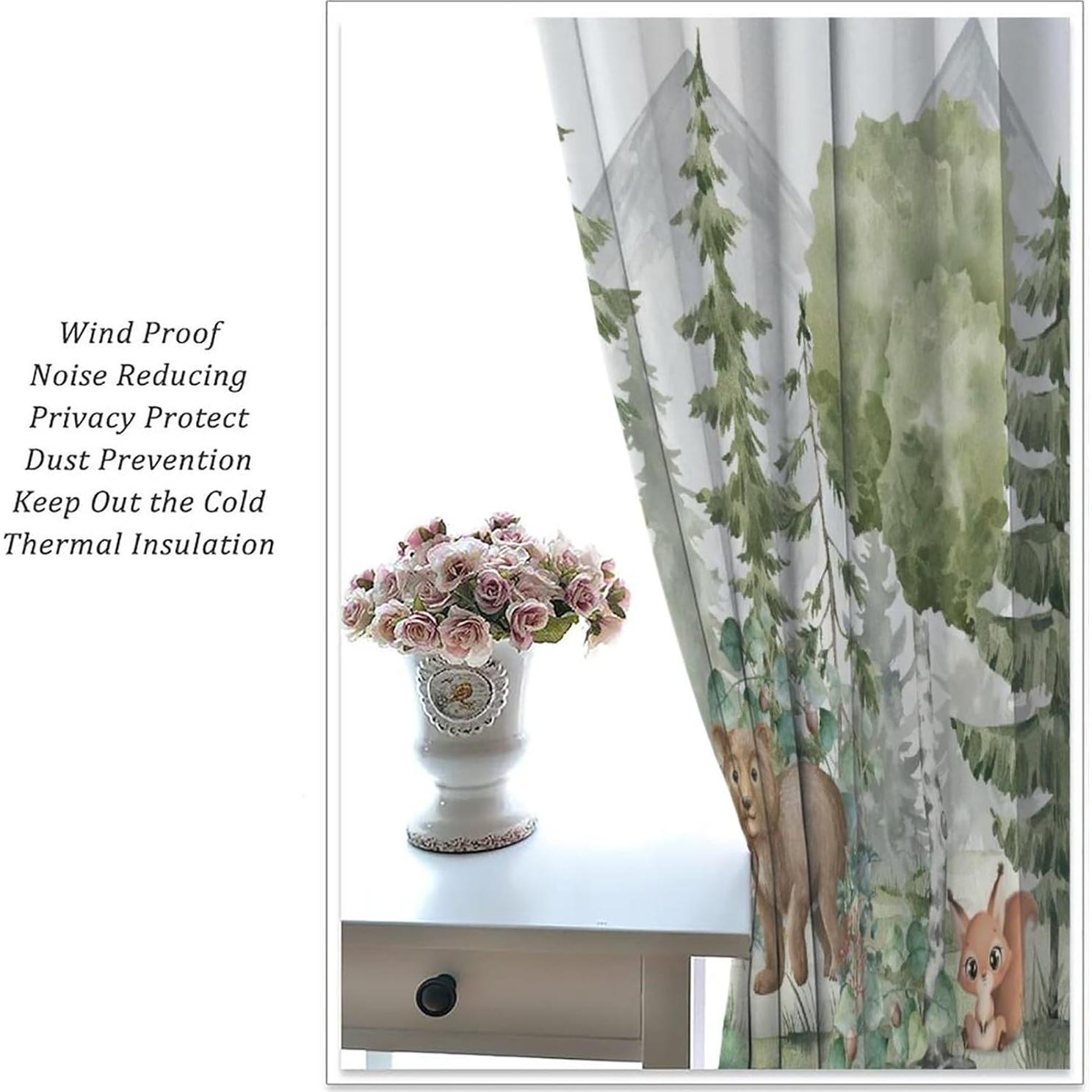 Cortinas Opacas Trelemek Animales del Bosque 66x213 cm