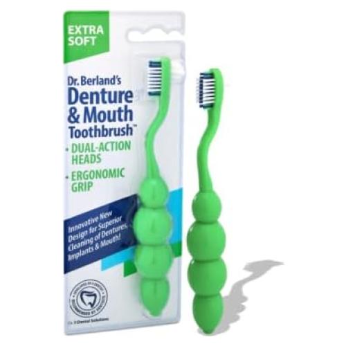 Cepillo de Dientes Ergonómico Dr. B para Dentaduras Verde