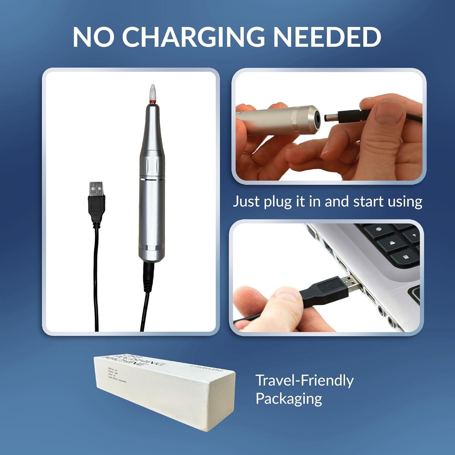 Máquina de Pulido USB LadaBe 35000 RPM con Cabezas y Manual