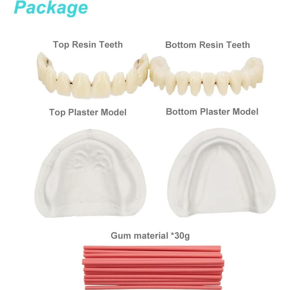 Kit de Dientes Falsos DIY Healthyare - Dentadura Superior e Inferior