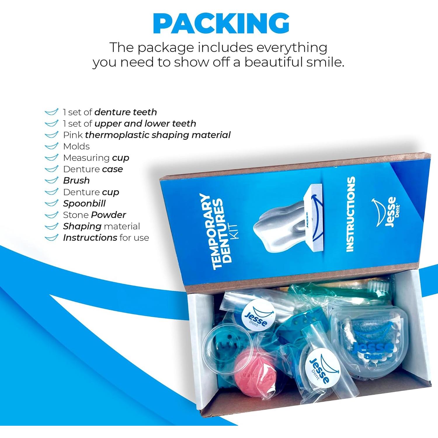 Kit de Prótesis Dental DIY Chemoment - 12 Piezas, Ajuste Personalizado