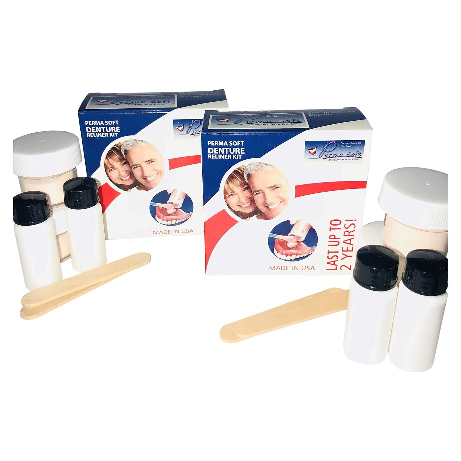Kit Reforzamiento Dentaduras Perma Soft - 2 Cajas (4 dentaduras)