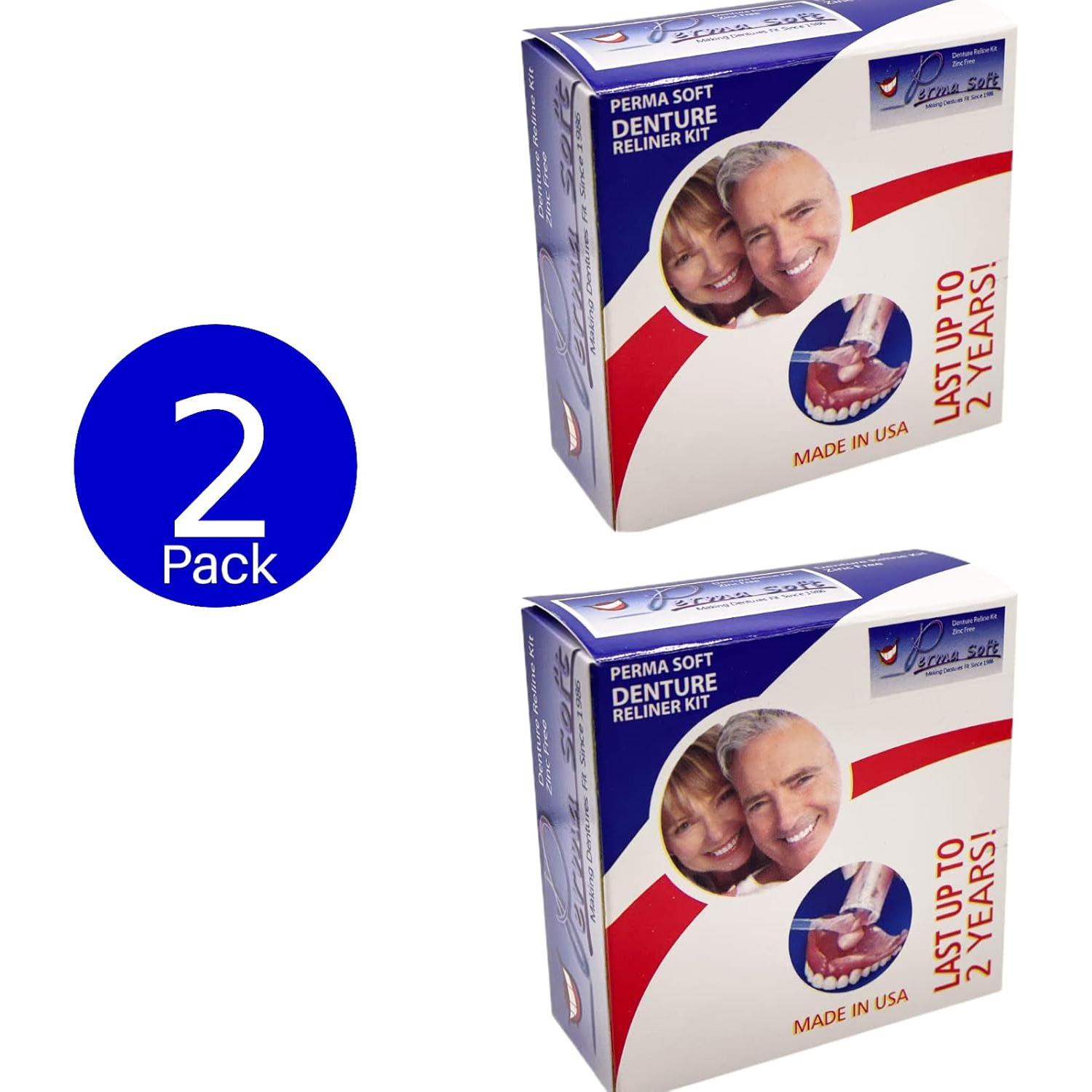 Kit Reforzamiento Dentaduras Perma Soft - 2 Cajas (4 dentaduras)