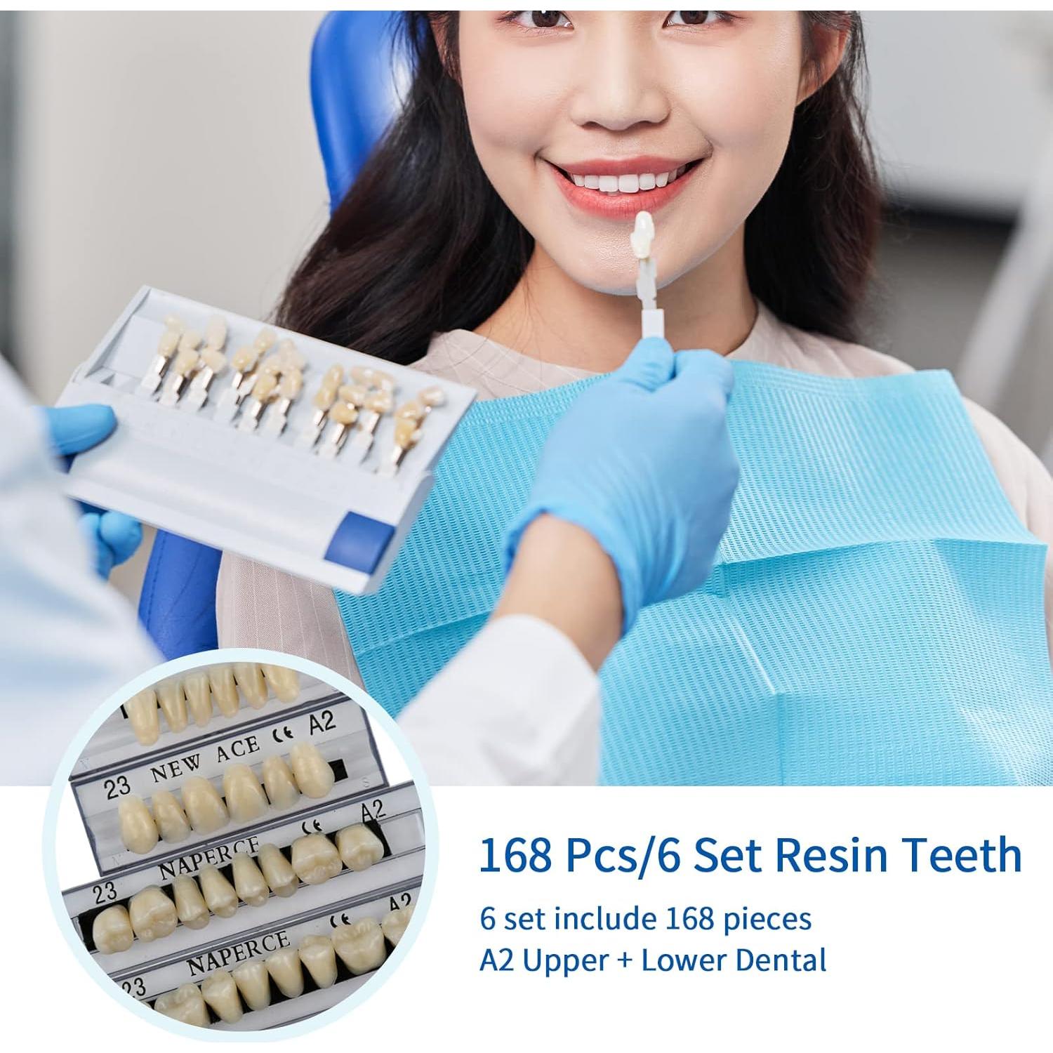 168 Piezas Dientes Falsos Dentales Resina Acrílica A2