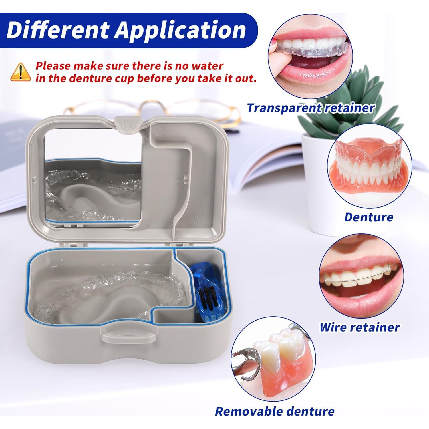 Caja de Baño para Dentaduras Annhua con Espejo y Cepillo