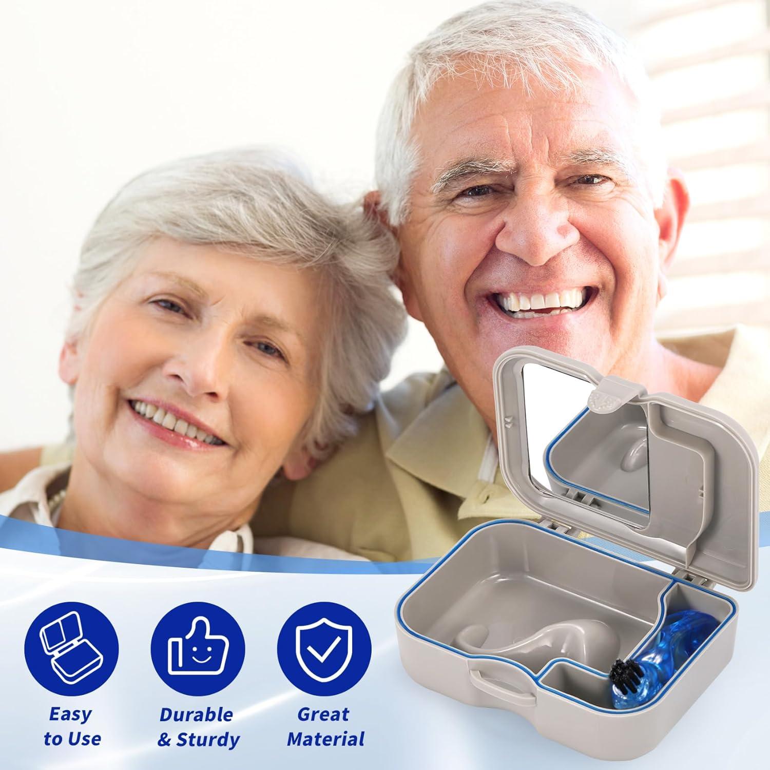 Caja de Baño para Dentaduras Annhua con Espejo y Cepillo