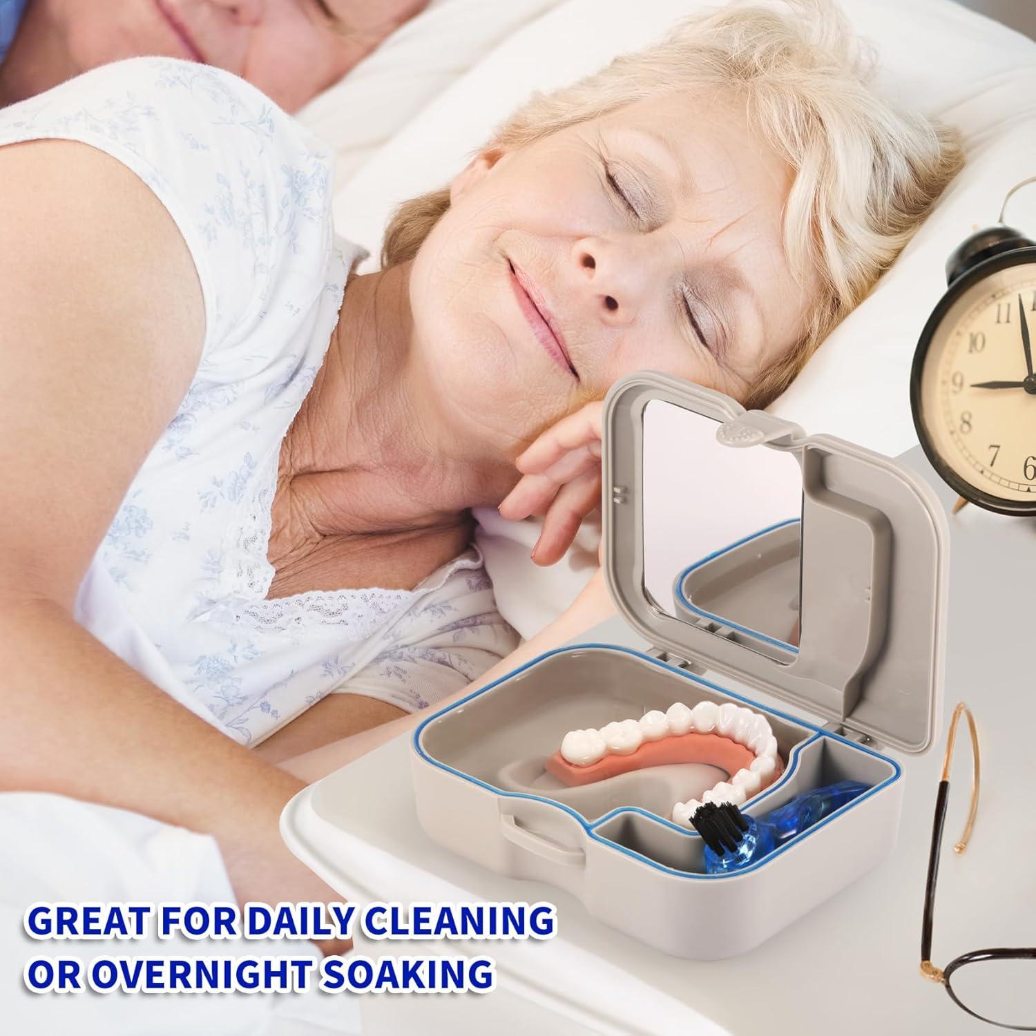 Caja de Baño para Dentaduras Annhua con Espejo y Cepillo