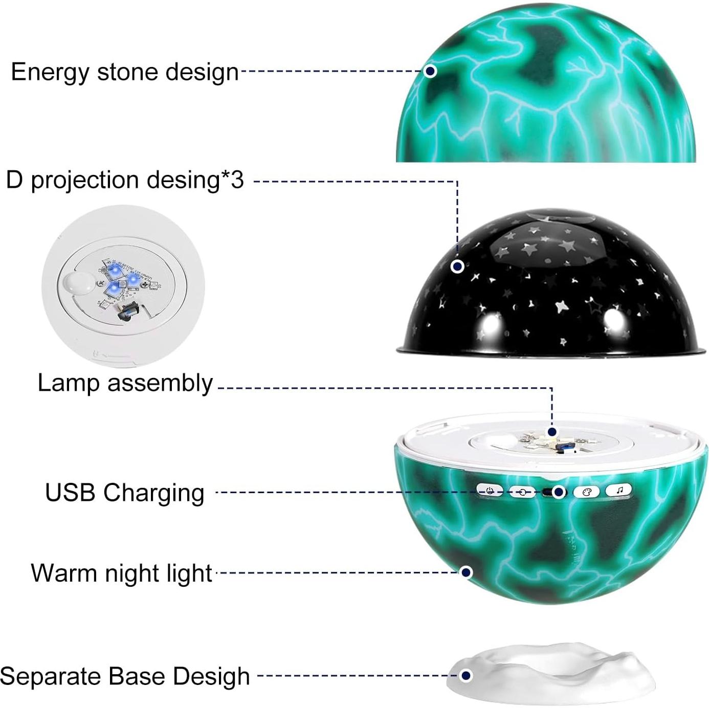 Proyector de Luz Nocturna BAISIQI 4 en 1 Verde 316g