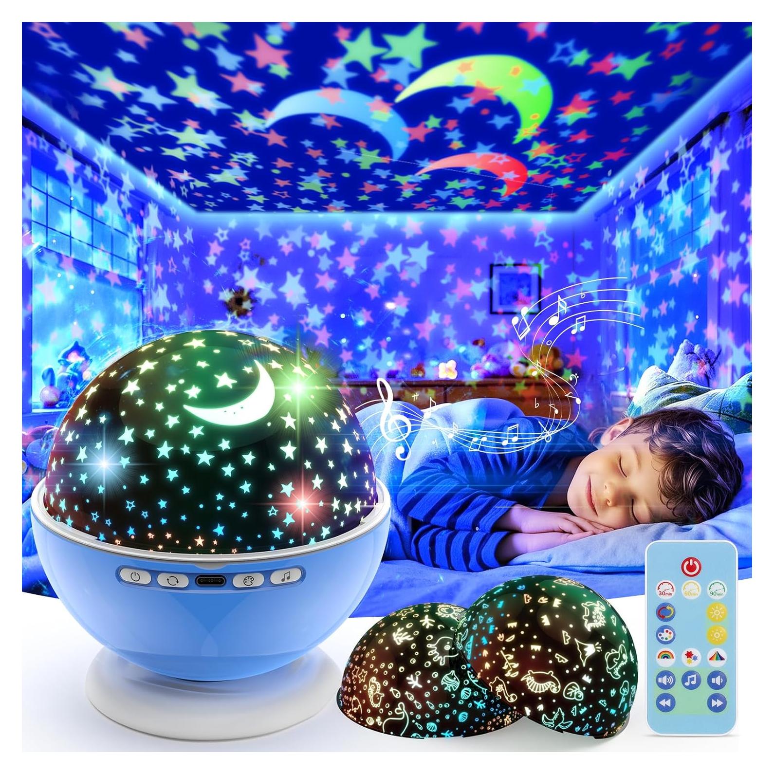 Proyector de Estrellas BAISIQI Luz Nocturna 3 Películas 18 Modos