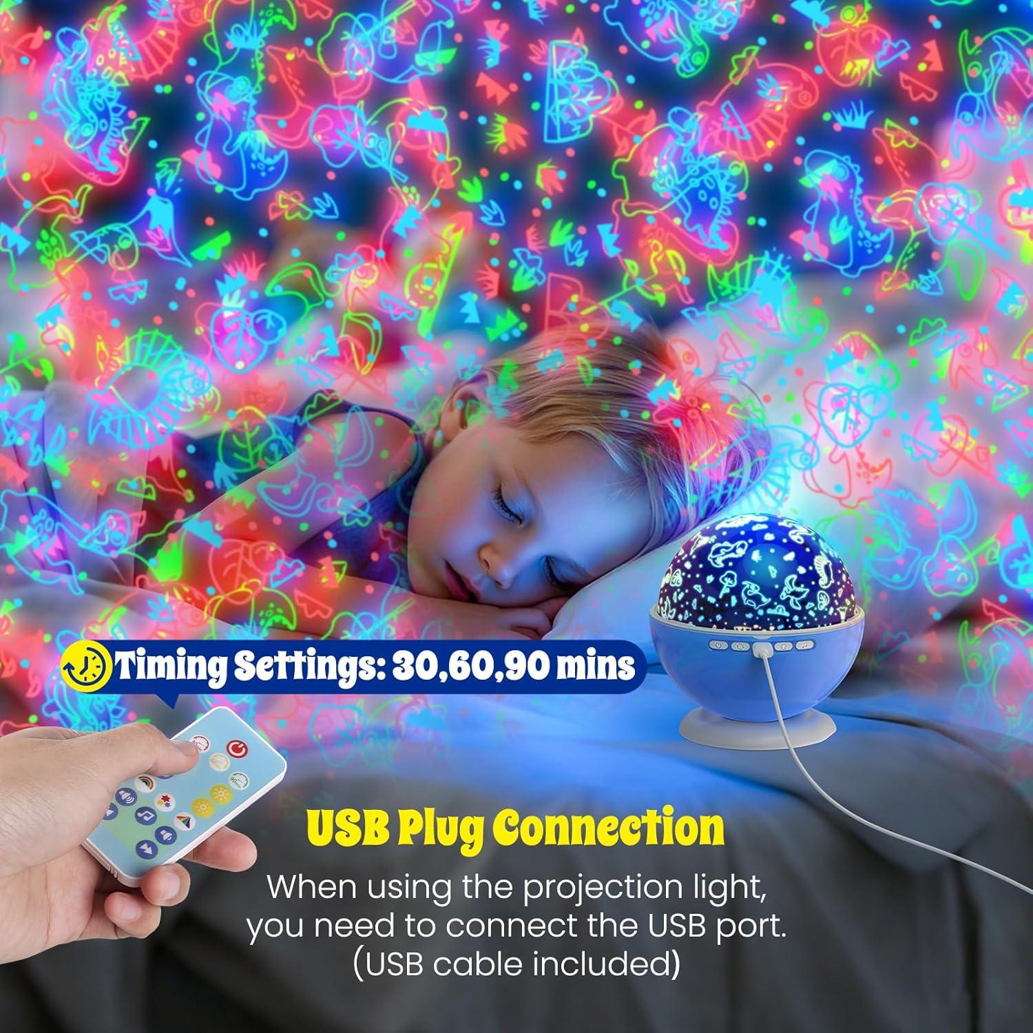 Proyector de Estrellas BAISIQI Luz Nocturna 3 Películas 18 Modos