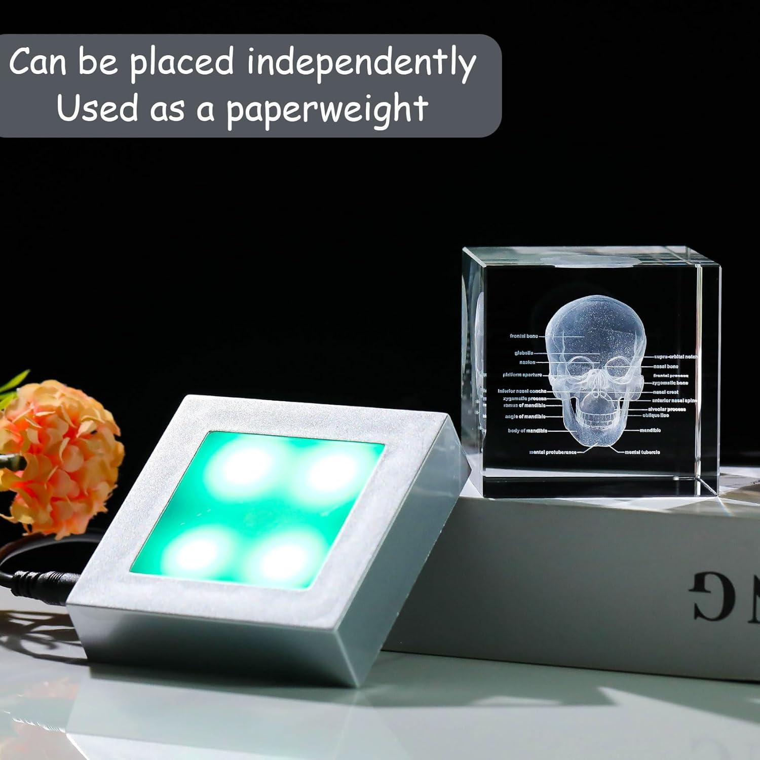 Lámpara Decorativa Calavera 3D Movdyka Cristal K9 LED