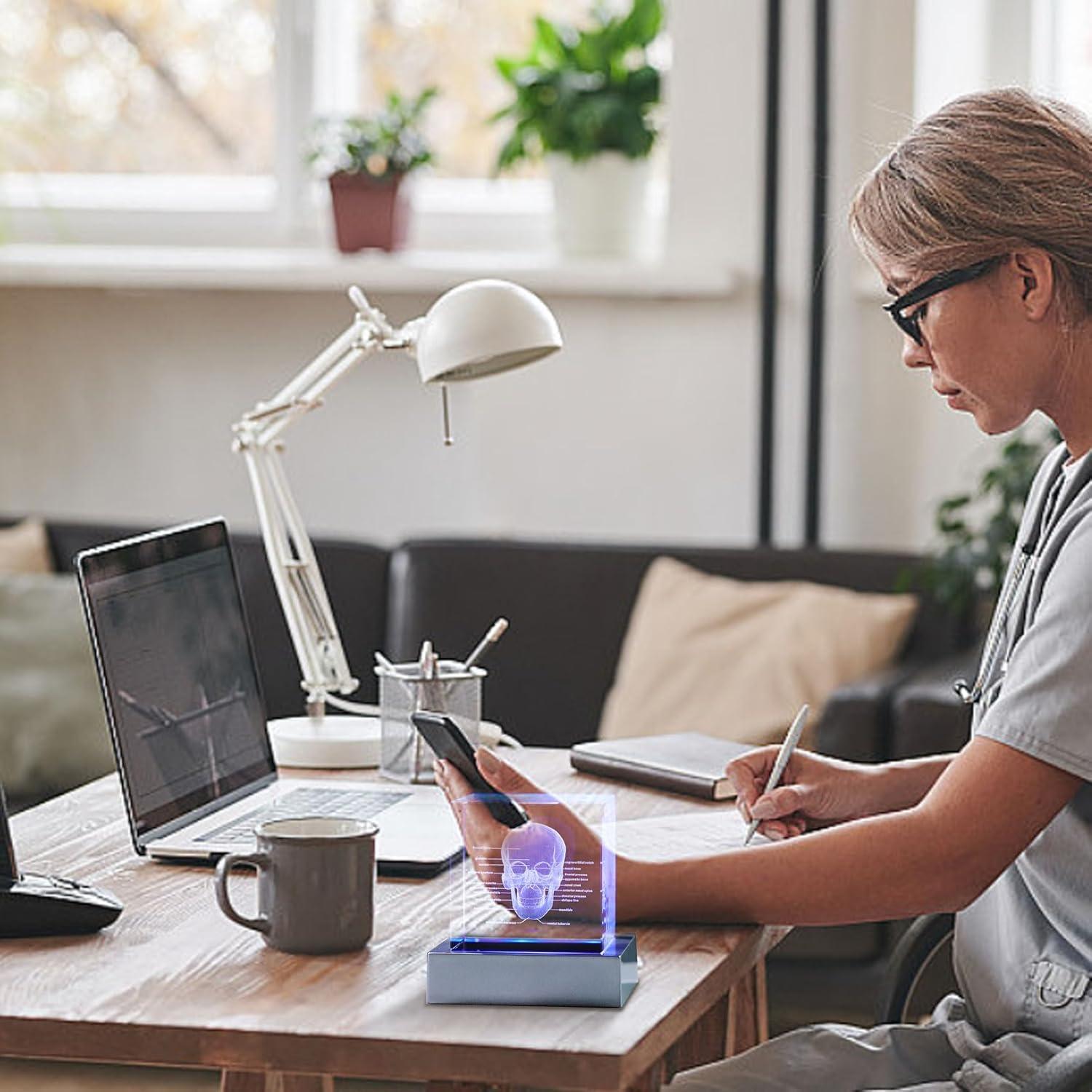 Lámpara Decorativa Calavera 3D Movdyka Cristal K9 LED