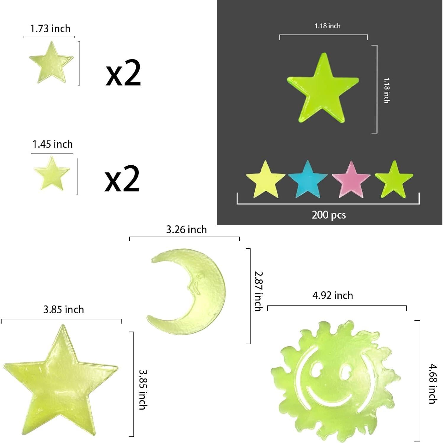 207 Piezas Pegatinas Brillantes Lzzabo para Techo