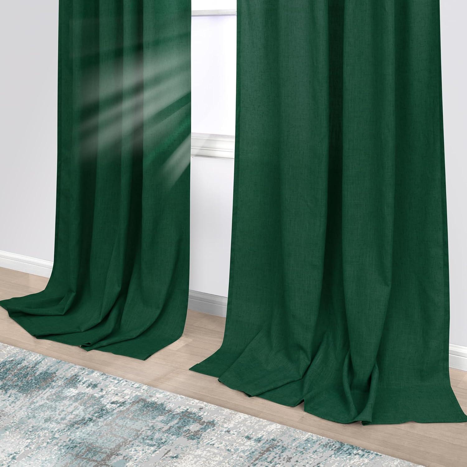 Cortinas Sheer KOUFALL Verde Oscuro 90x114 cm con Tablero