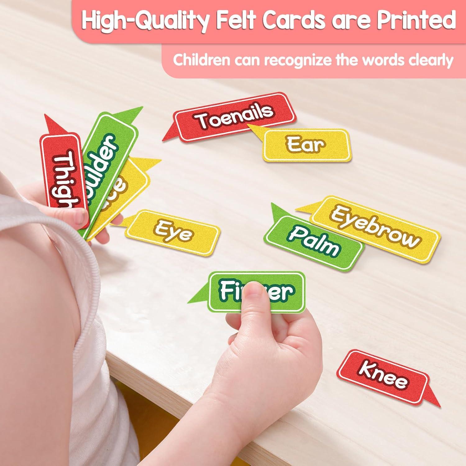 Tablero de Fieltro del Cuerpo Humano AKAYOK 36 Piezas Azul