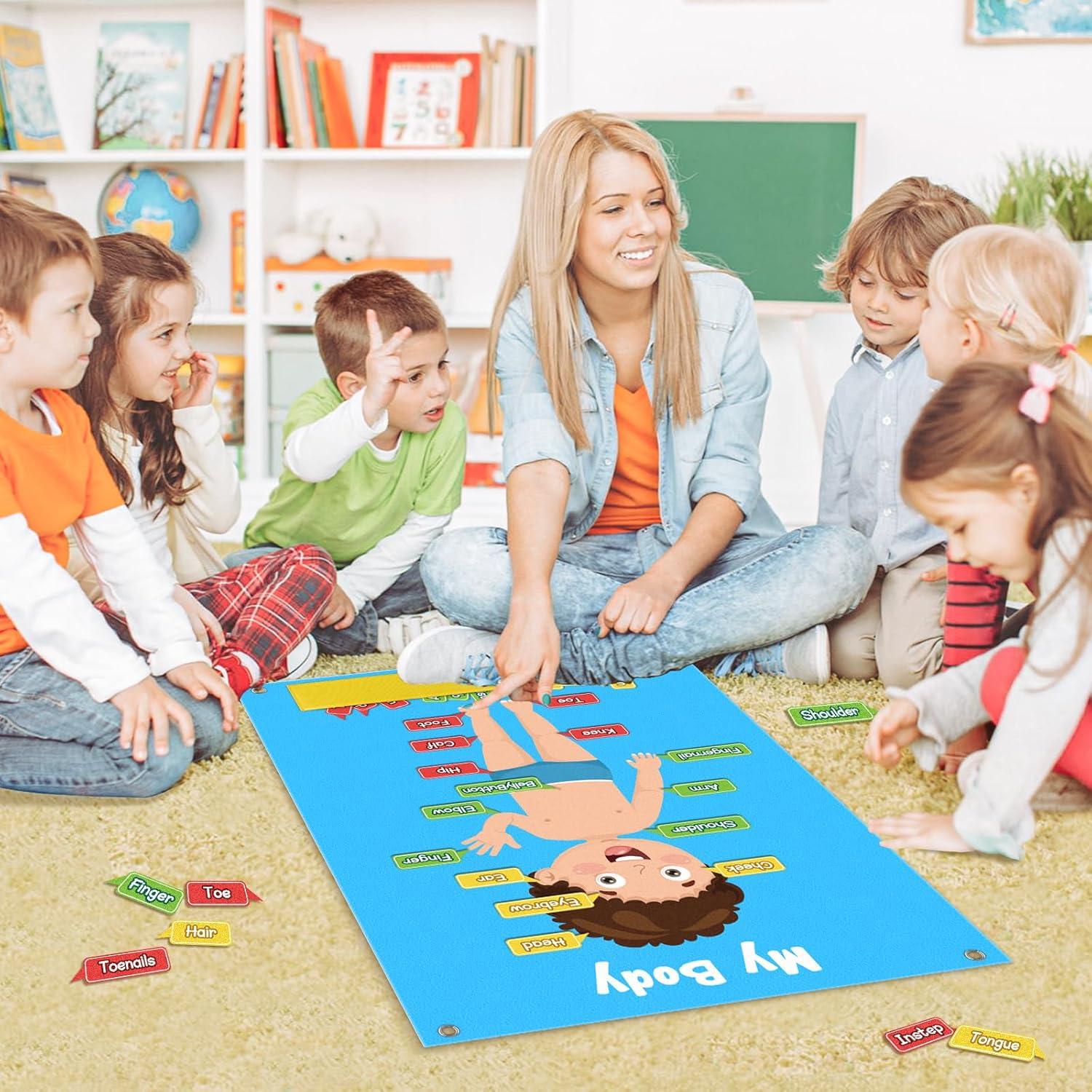 Tablero de Fieltro del Cuerpo Humano AKAYOK 36 Piezas Azul