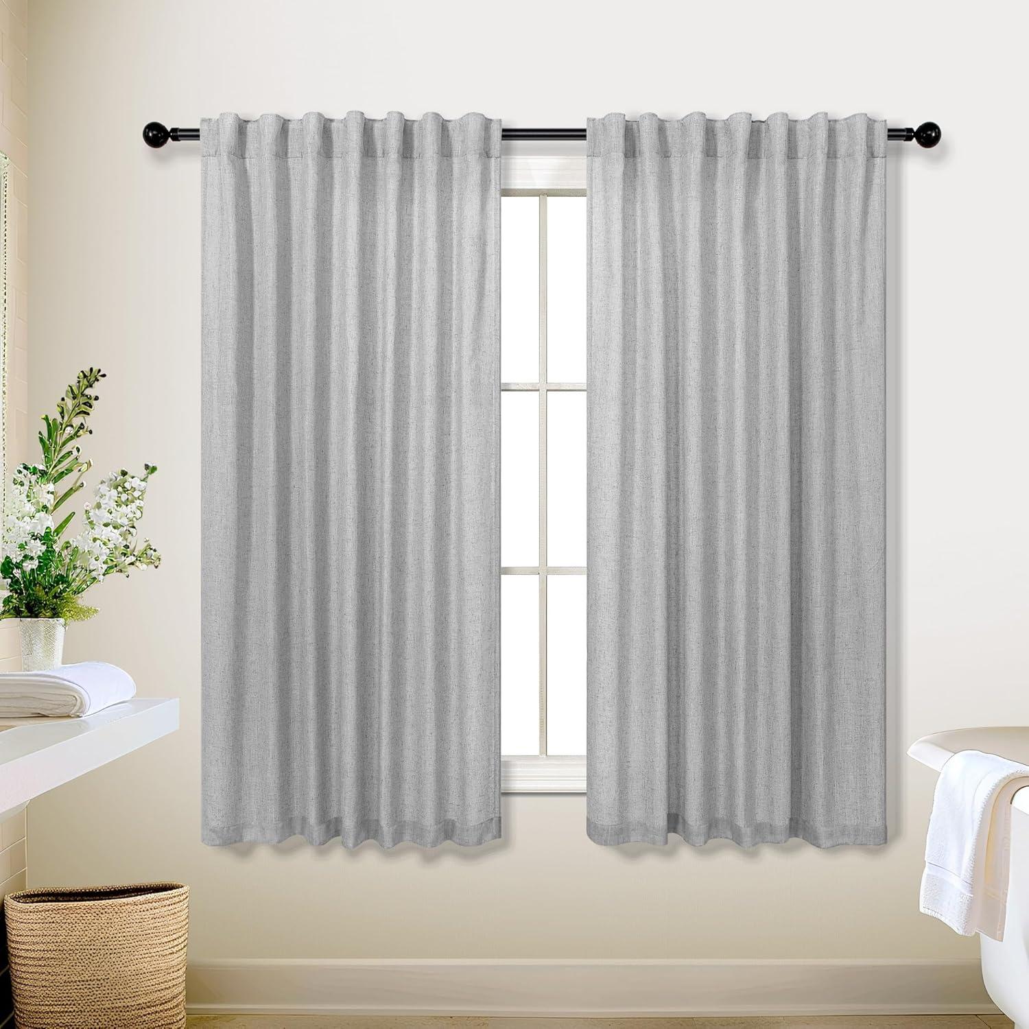 Cortinas Sheer KOUFALL Gris 132x137 cm con Tab Back