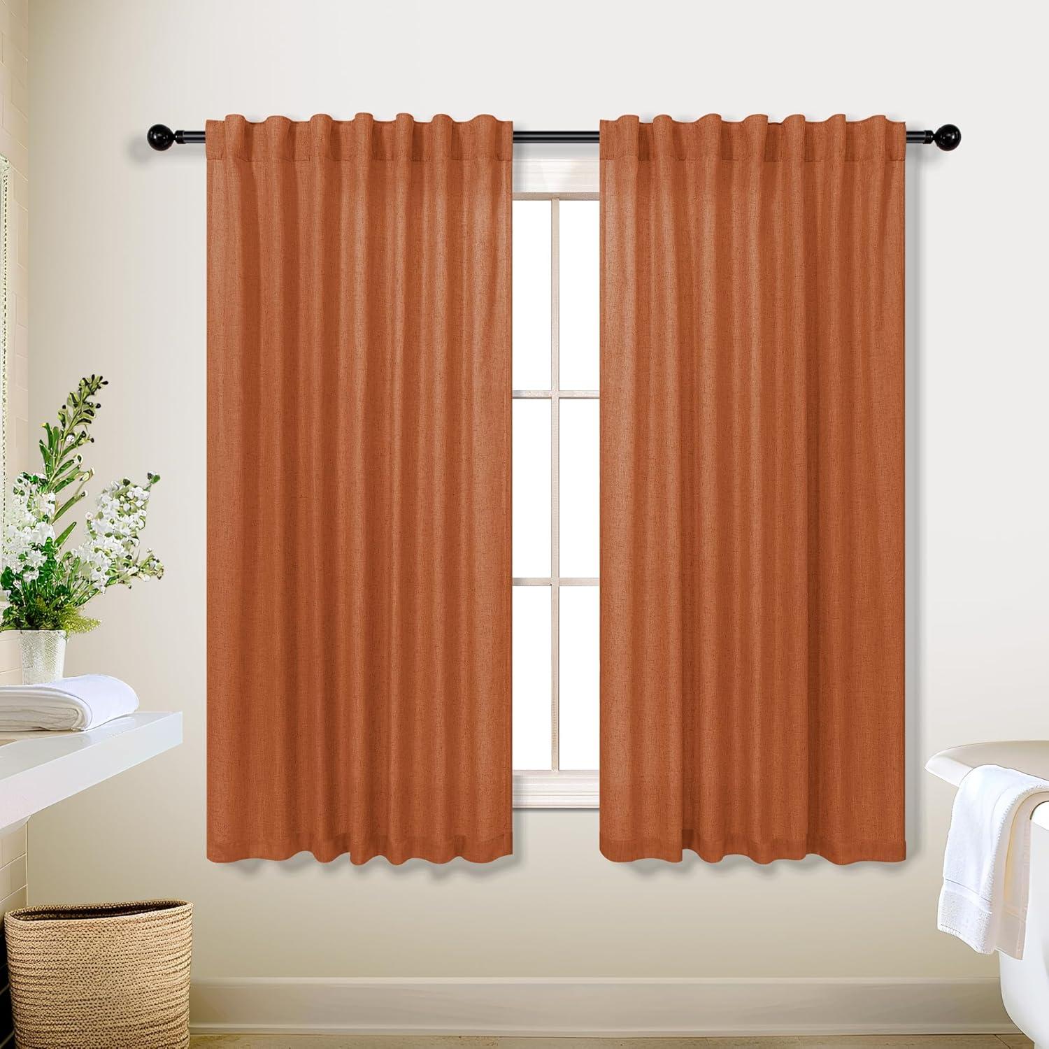 Cortinas KOUFALL Naranjas Quemadas 52x114 cm Pack de 2
