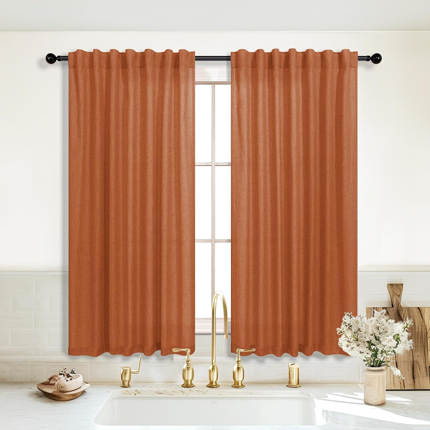 Cortinas KOUFALL Naranjas Quemadas 52x114 cm Pack de 2