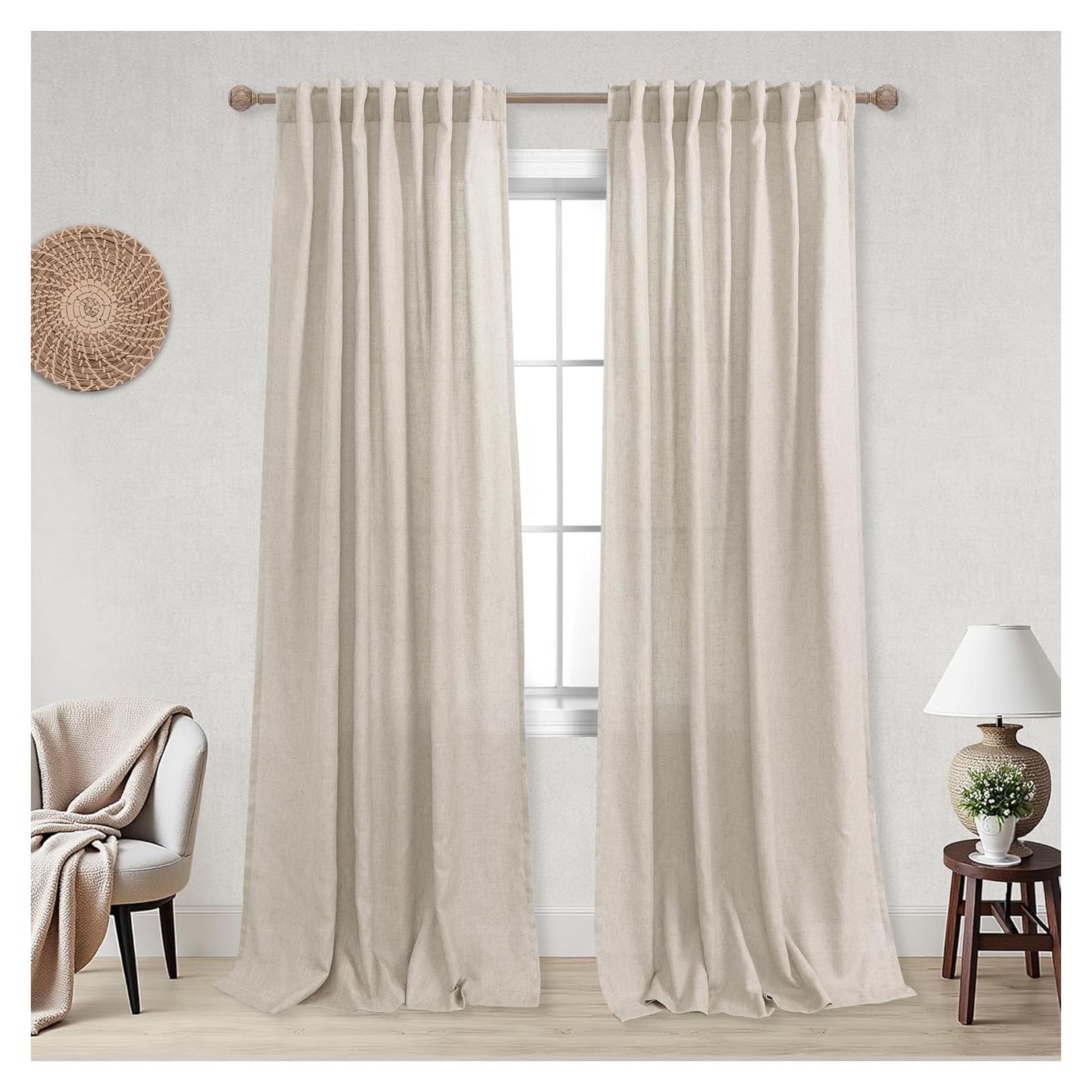 Cortinas Rústicas KOUFALL 2 Paneles 52x213 cm Beige
