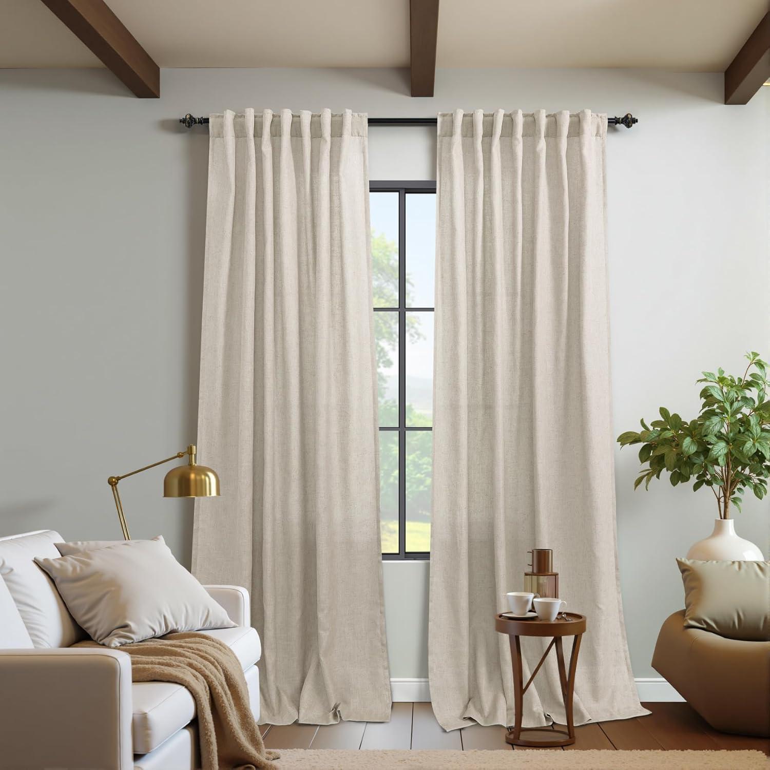 Cortinas Rústicas KOUFALL 2 Paneles 52x213 cm Beige