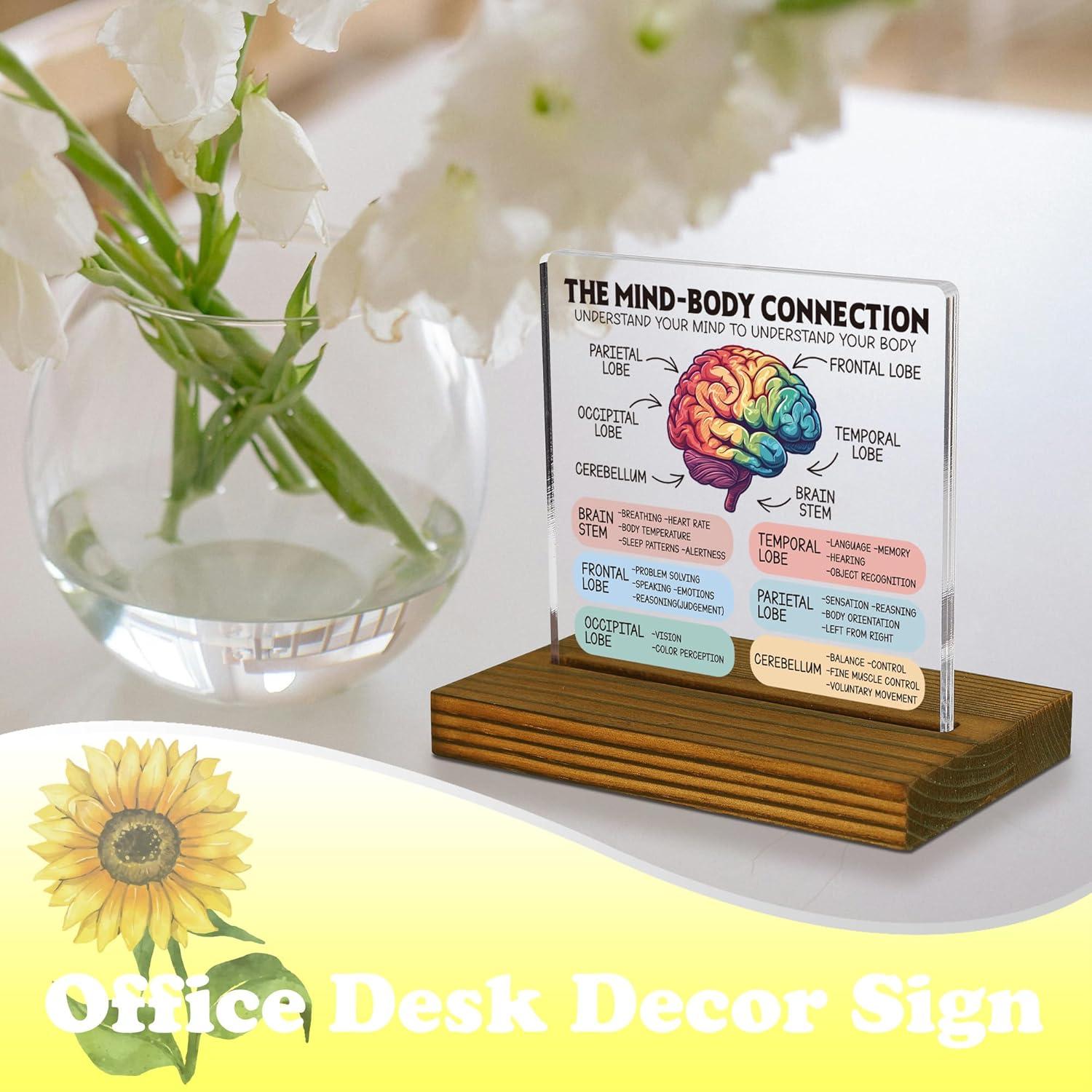 Cartel de Conexión Mente-Cuerpo FTONENI - Anatomía Cerebral 11.9x7.1cm