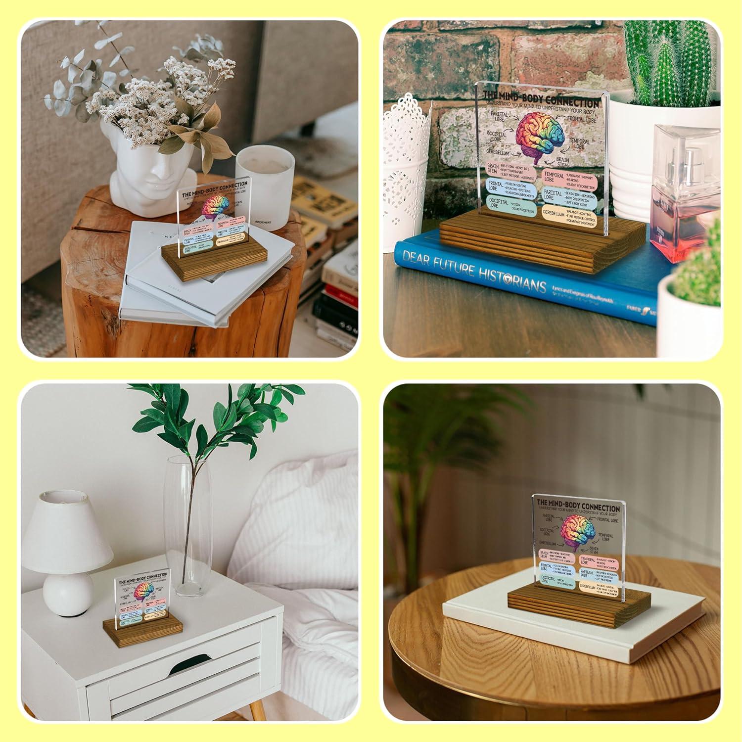 Cartel de Conexión Mente-Cuerpo FTONENI - Anatomía Cerebral 11.9x7.1cm