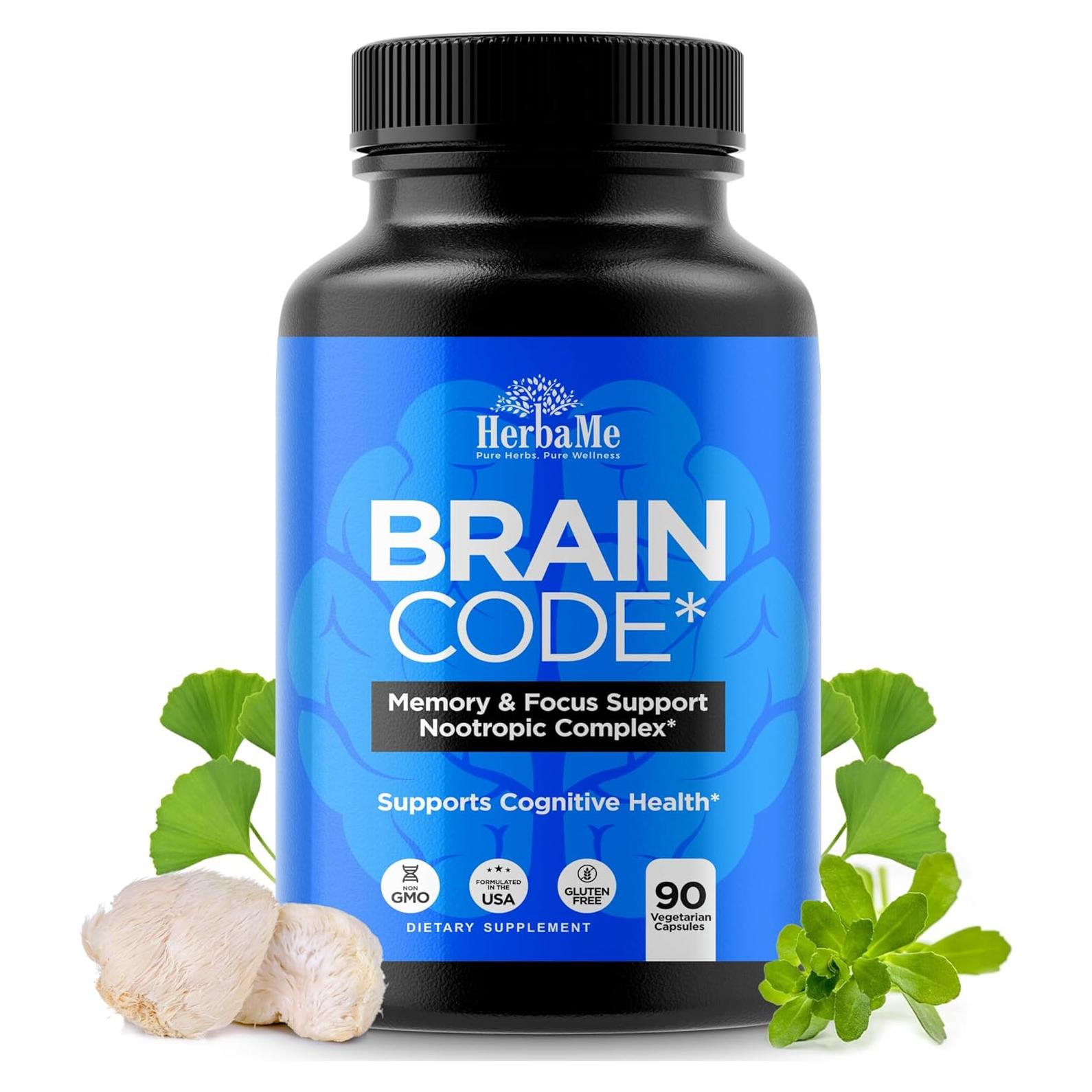 Suplemento Nootrópico Brain Code HerbaMe 90 Cápsulas