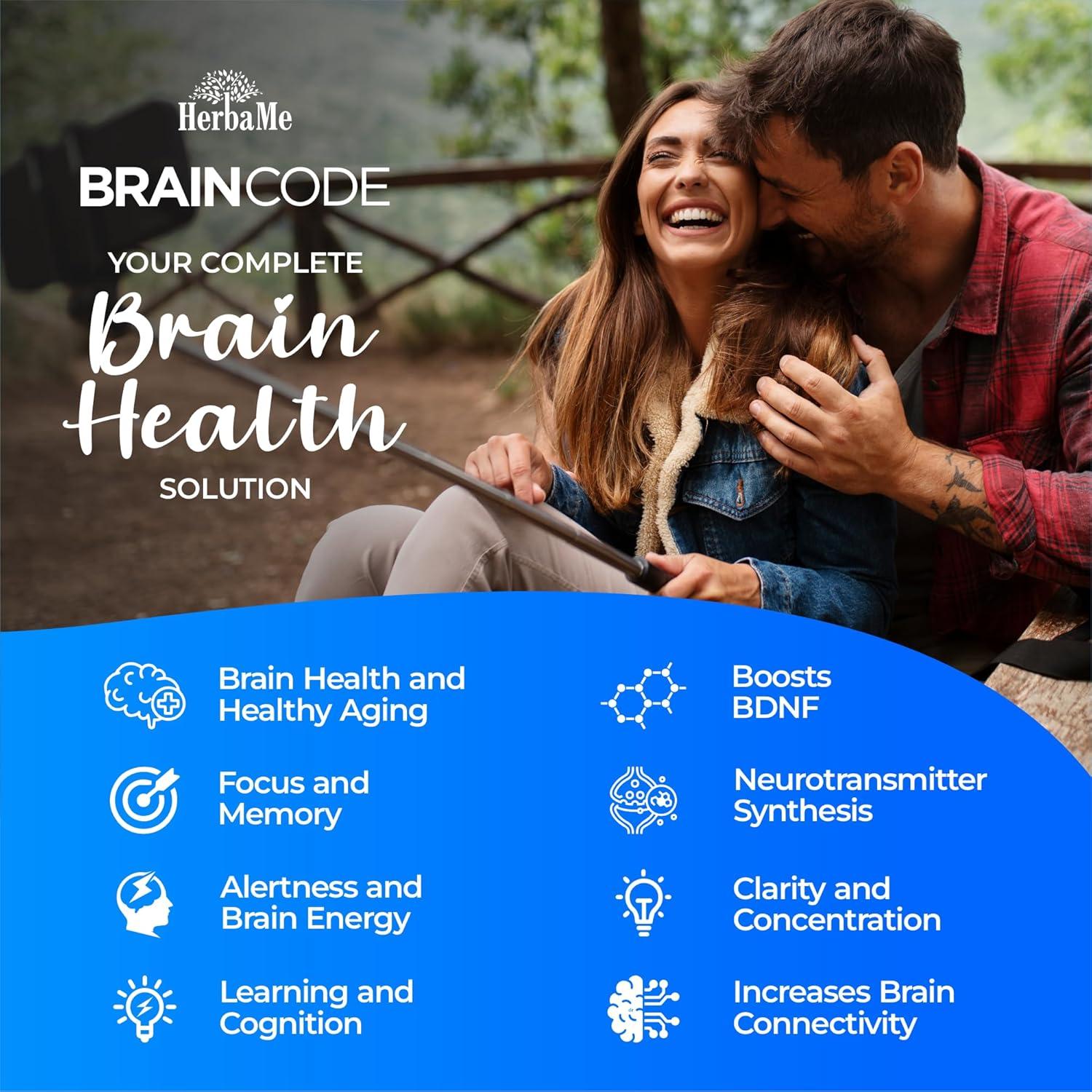 Suplemento Nootrópico Brain Code HerbaMe 90 Cápsulas