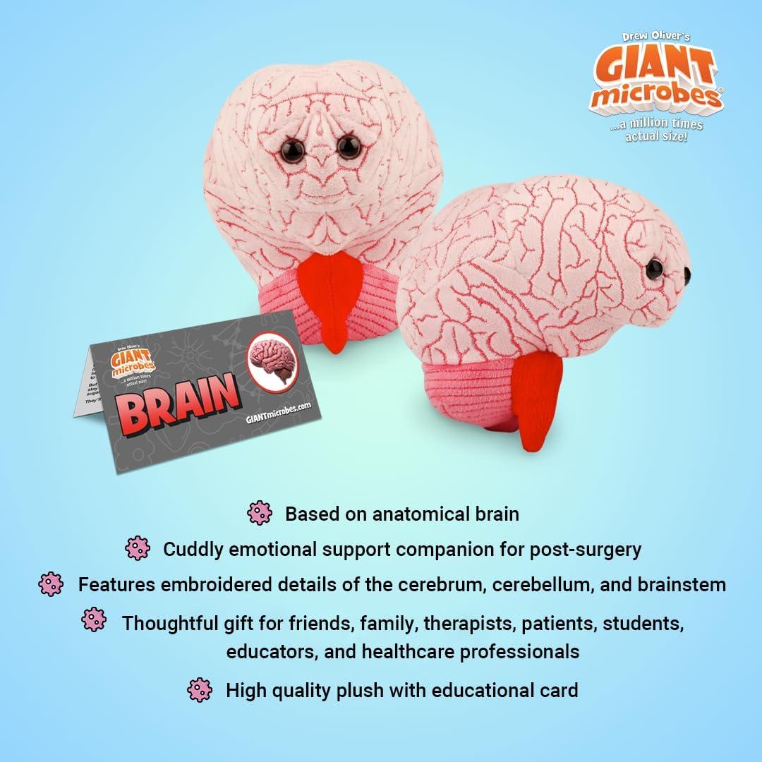 Peluche Cerebro GIANTmicrobes 15 cm - Regalo Educativo Salud Mental