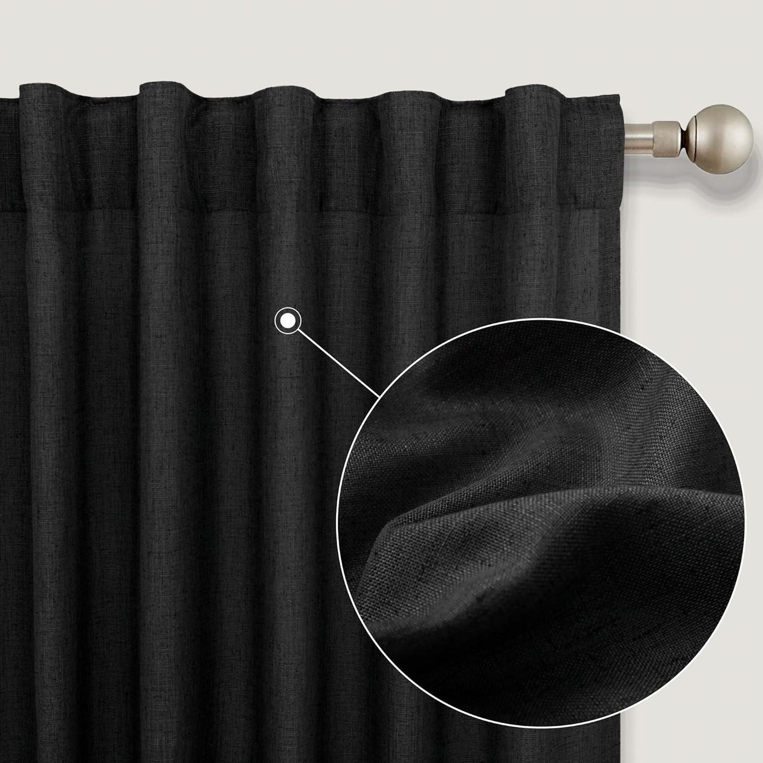 Cortinas Negras KOUFALL 52x160 cm con Tablero Trasero