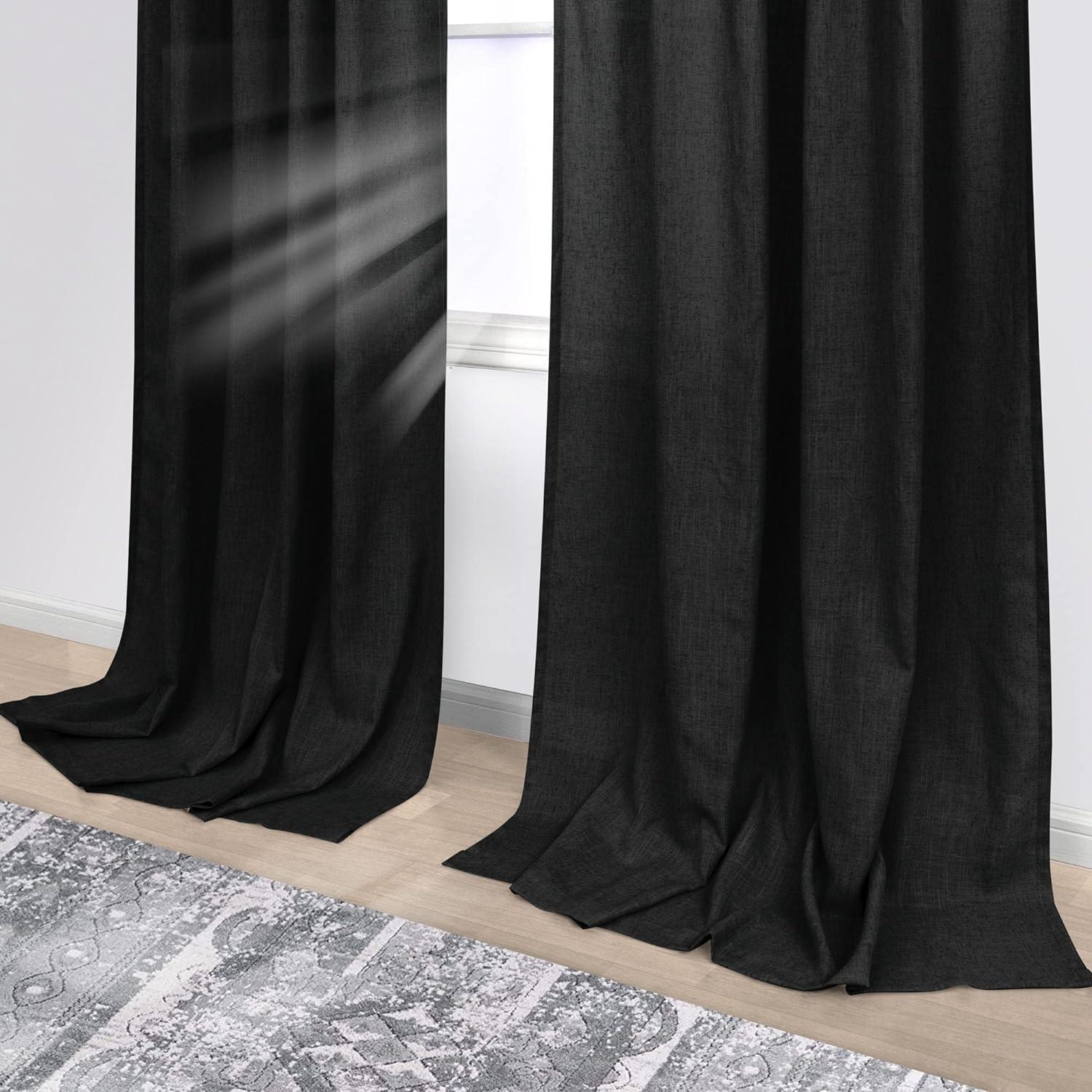Cortinas Negras KOUFALL 52x160 cm con Tablero Trasero