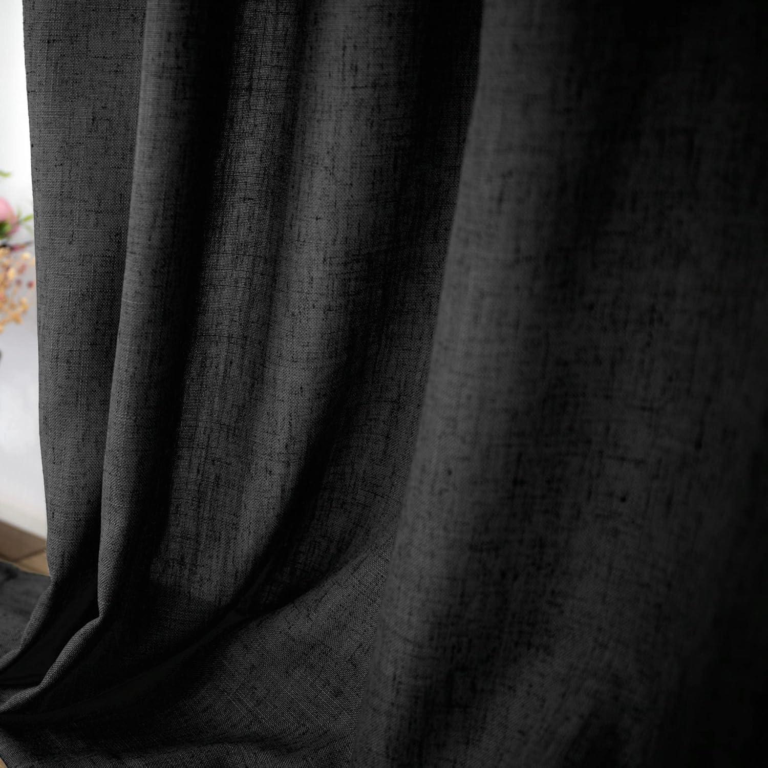 Cortinas Negras KOUFALL 52x160 cm con Tablero Trasero