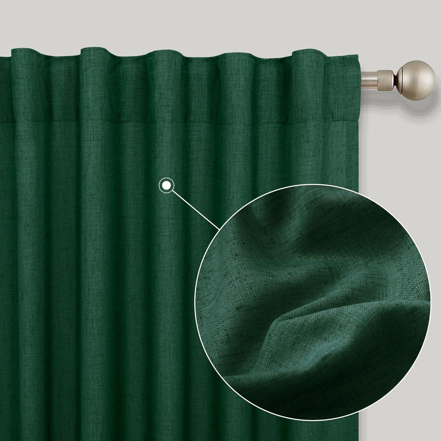 Cortinas Sheer KOUFALL Verde Oscuro 52x274 cm con Tablero