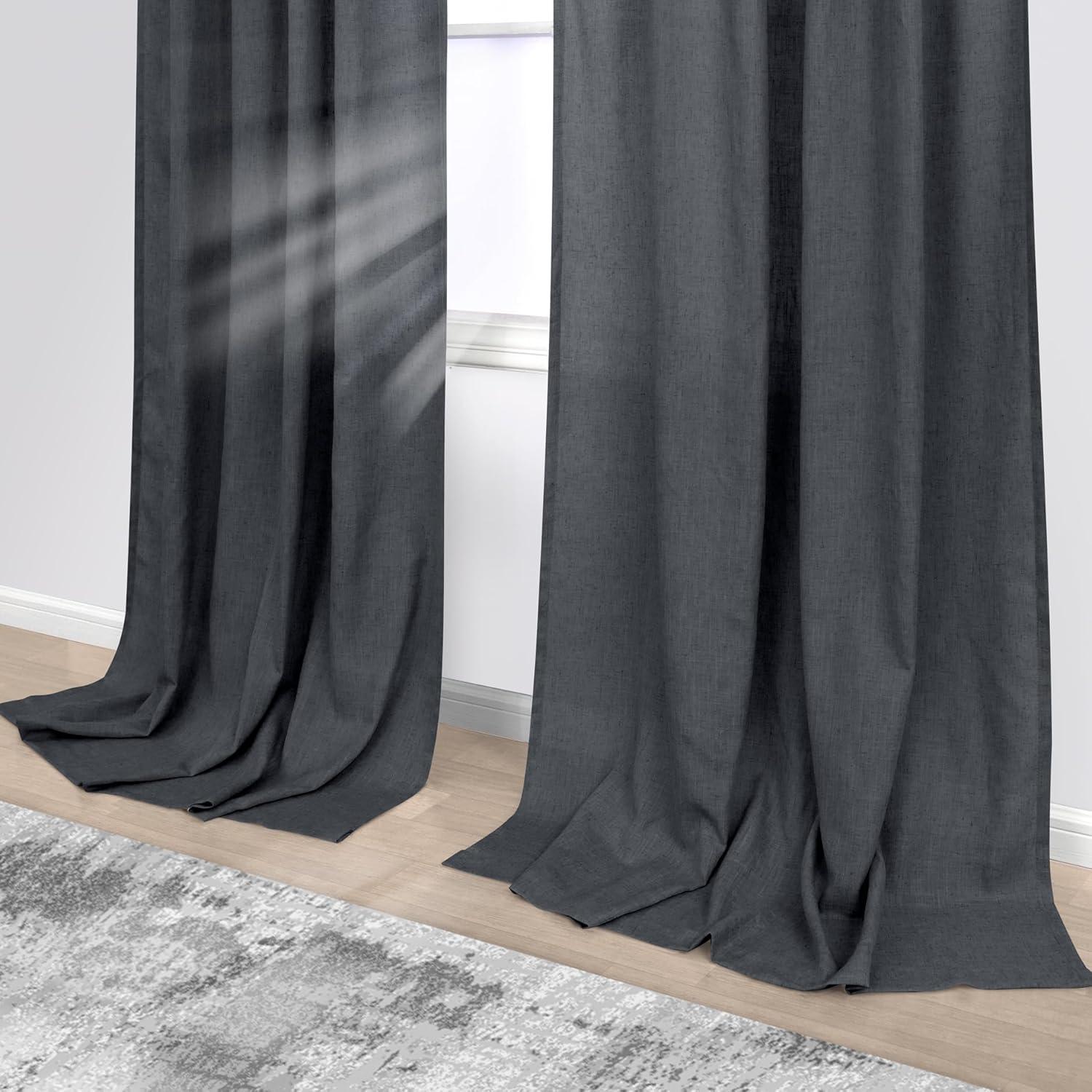 Cortinas KOUFALL 2 Paneles 52x213 cm Gris Oscuro Lino