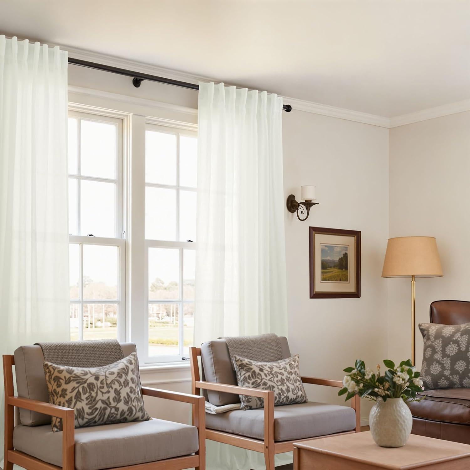 Cortinas KOUFALL 2 Paneles Lino 52x244 cm Marfil