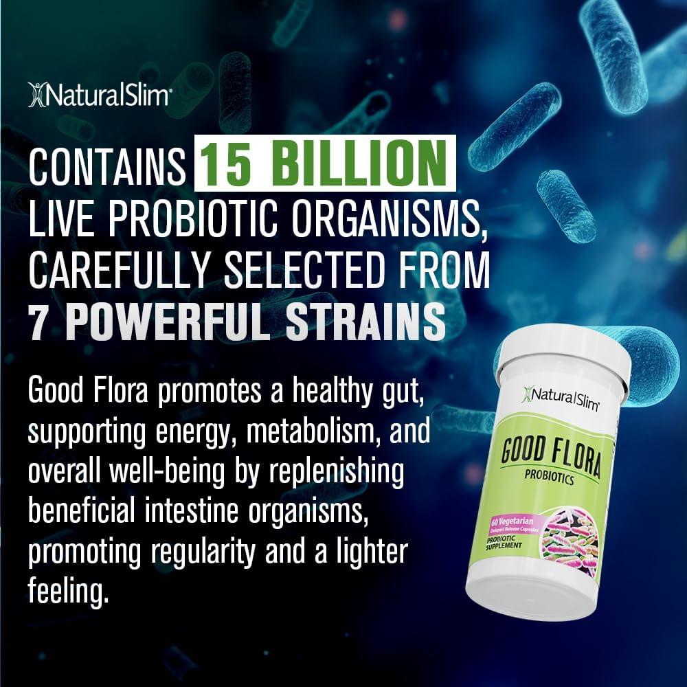 NaturalSlim Probioticos Good Flora 60 Cápsulas Salud Digestiva