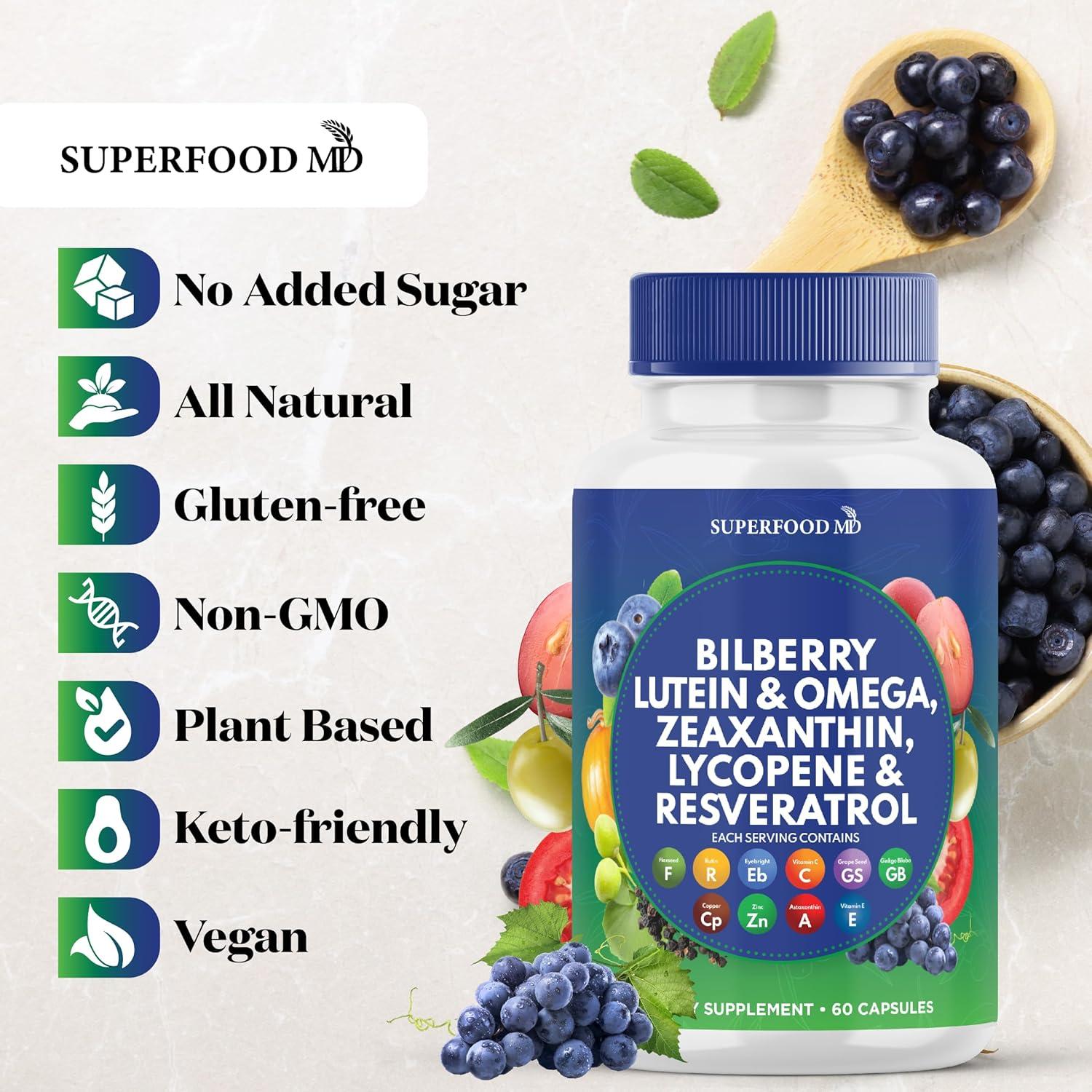 Vitaminas Oculares Superfood MD AREDS 2 - 120 Cápsulas