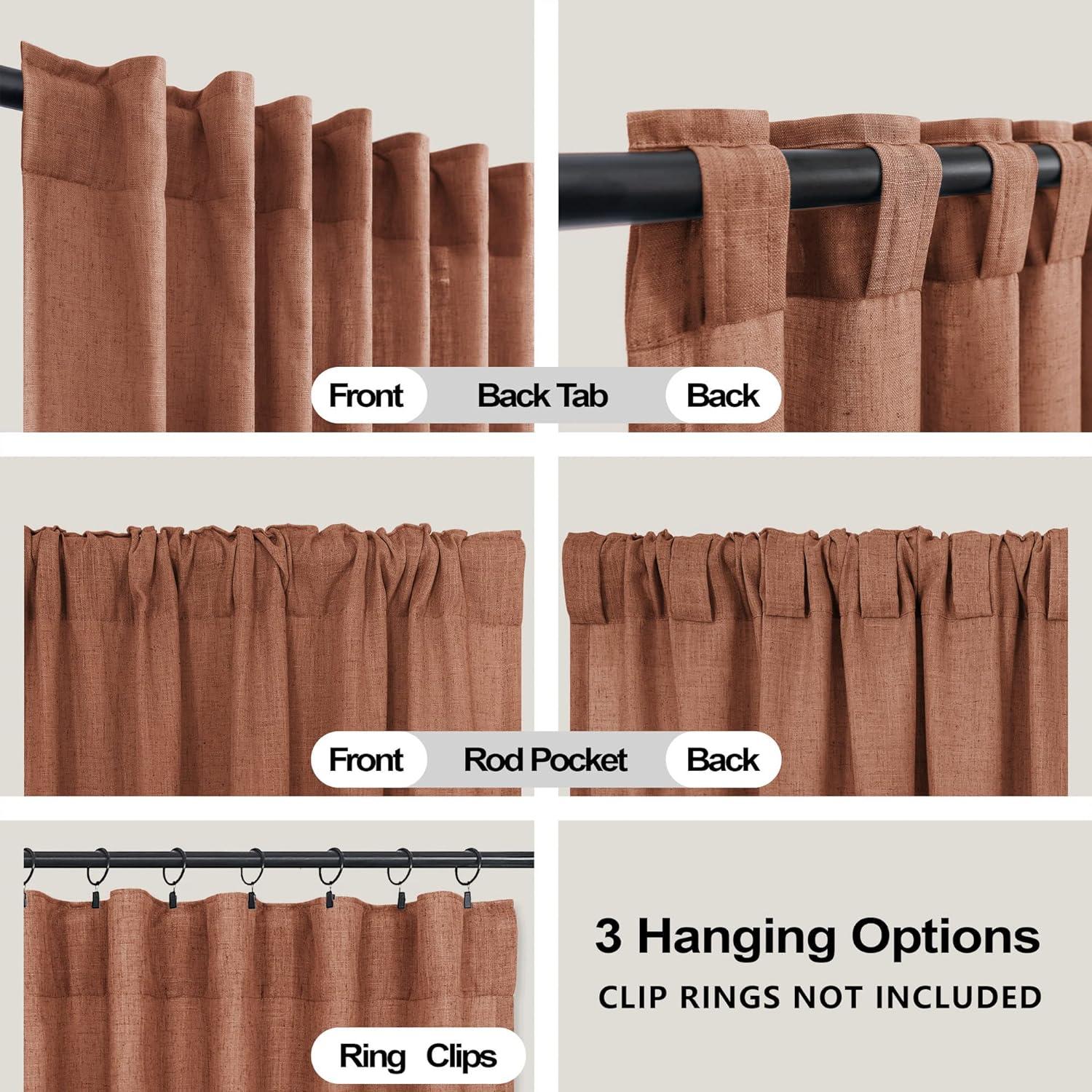Cortinas Sheer KOUFALL Terracota 52x229 cm Pack de 2