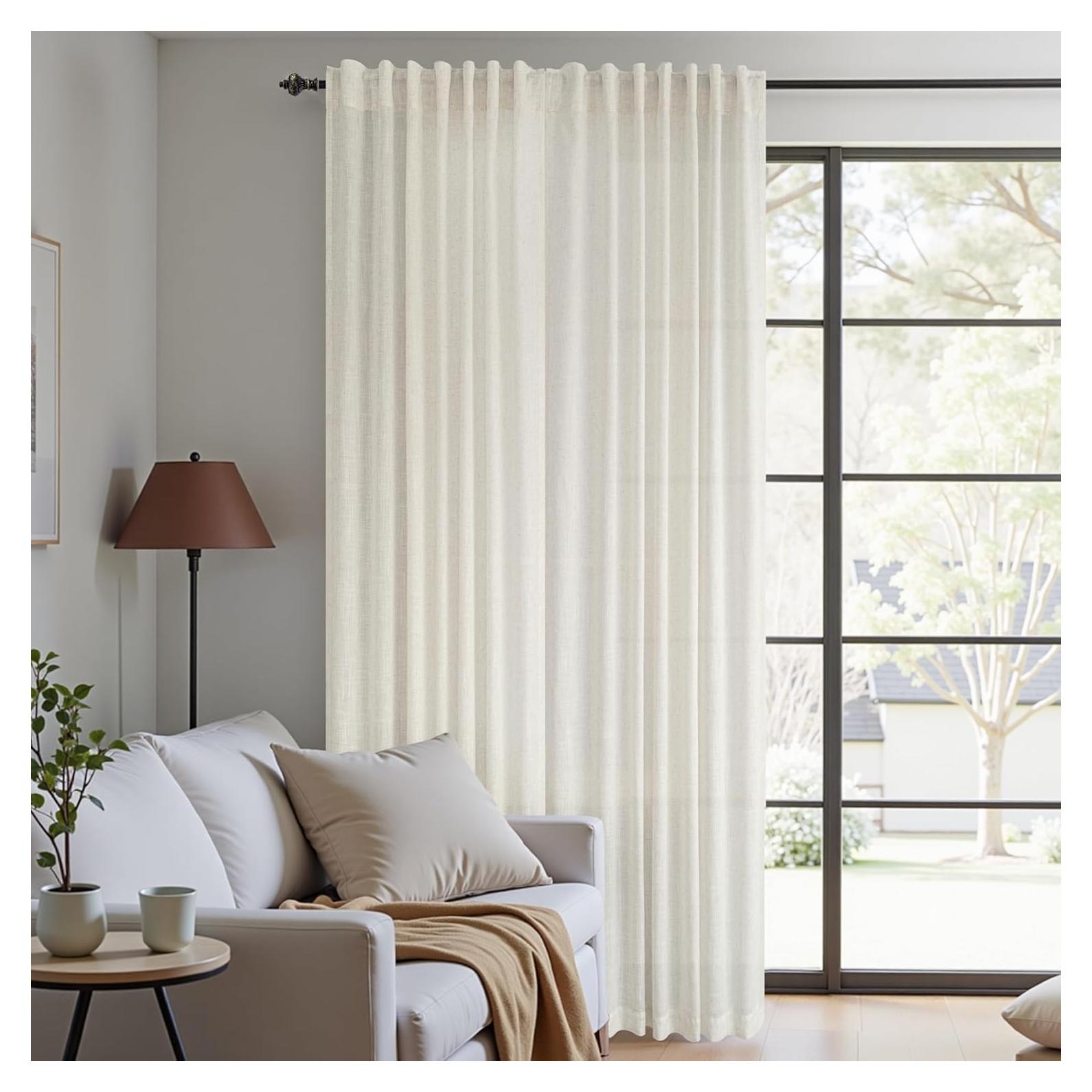 Cortinas Sheer KOUFALL 60x90 cm Lino y Poliéster