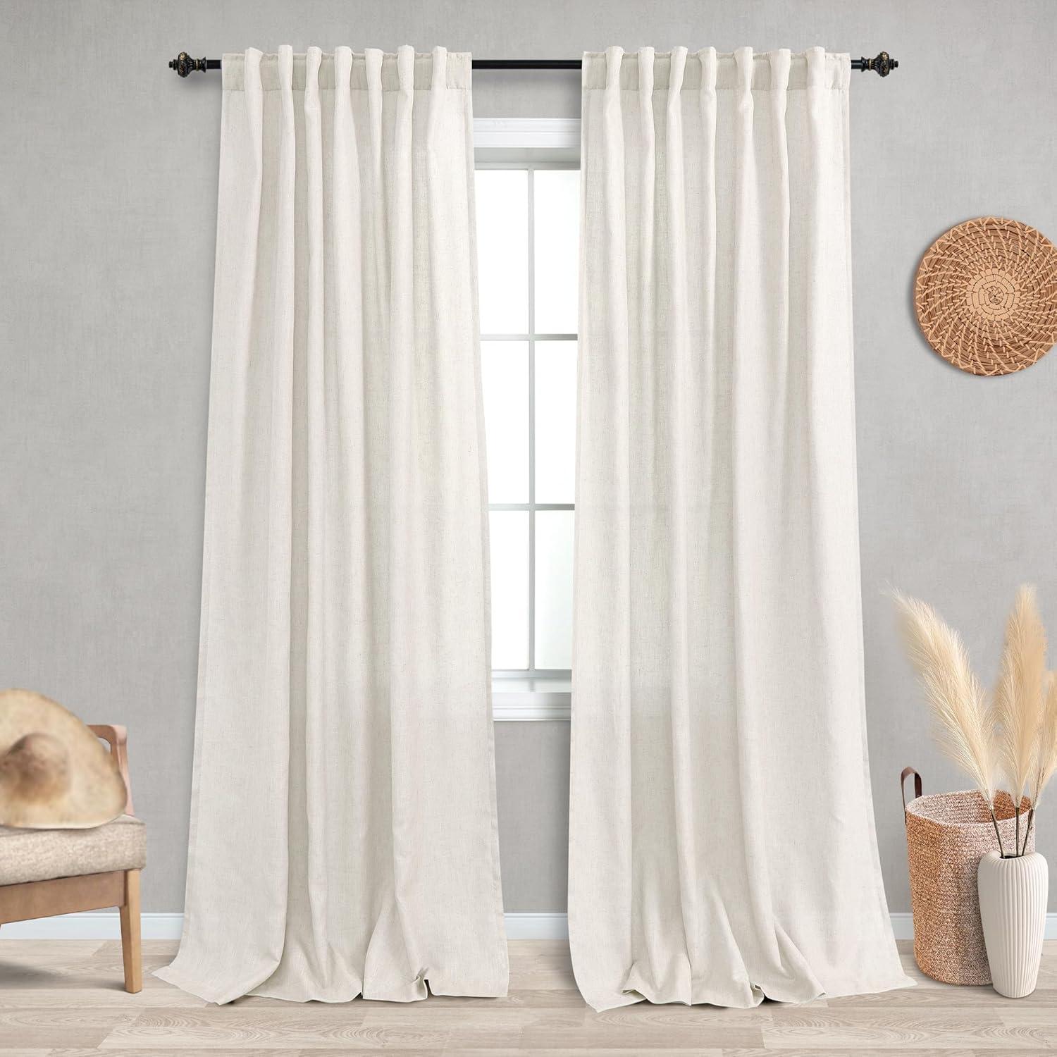 Cortinas Sheer KOUFALL 60x90 cm Lino y Poliéster