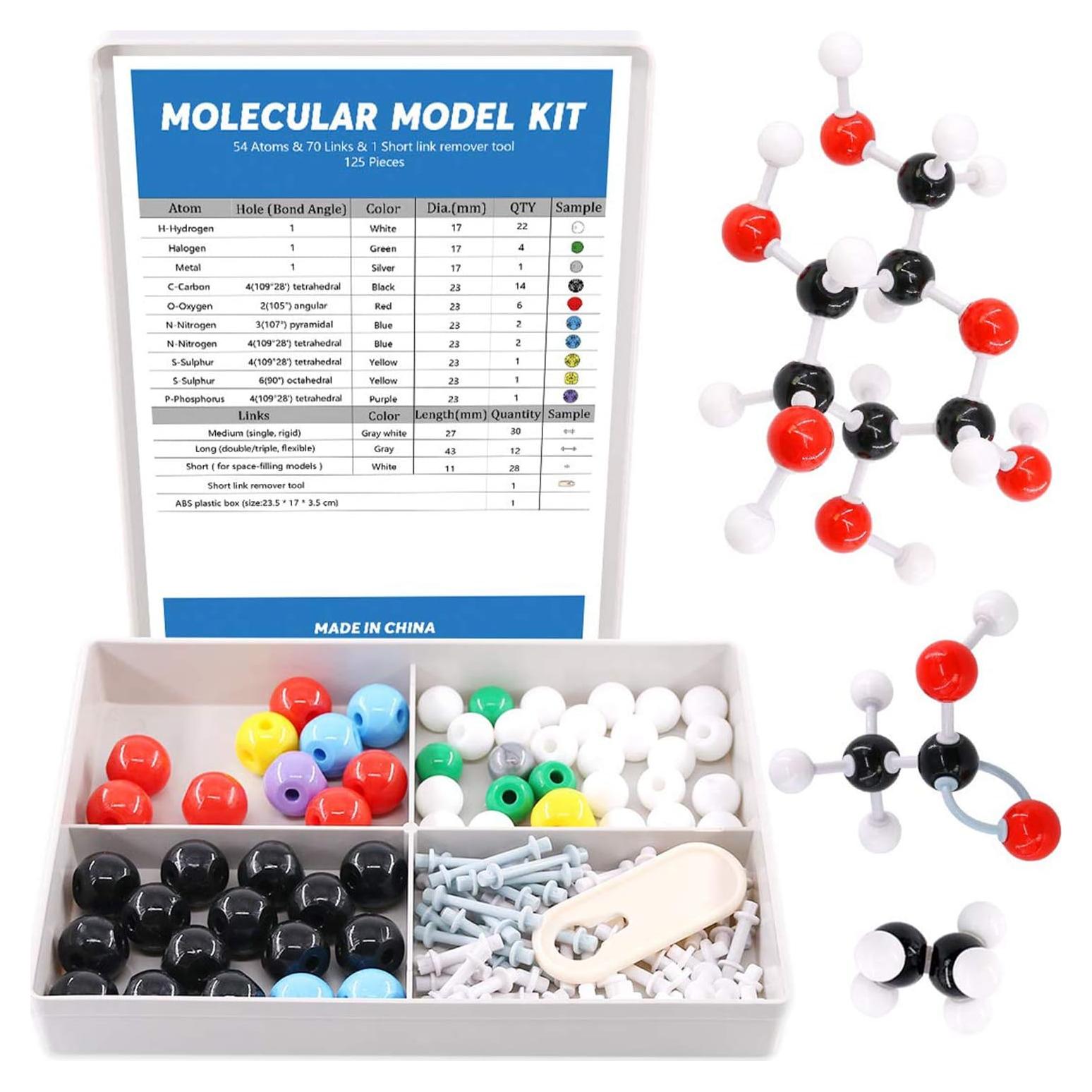 Kit de Modelo Molecular Swpeet 125 Piezas para Química