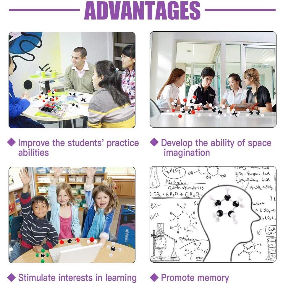 Kit de Modelo Molecular Swpeet 125 Piezas para Química