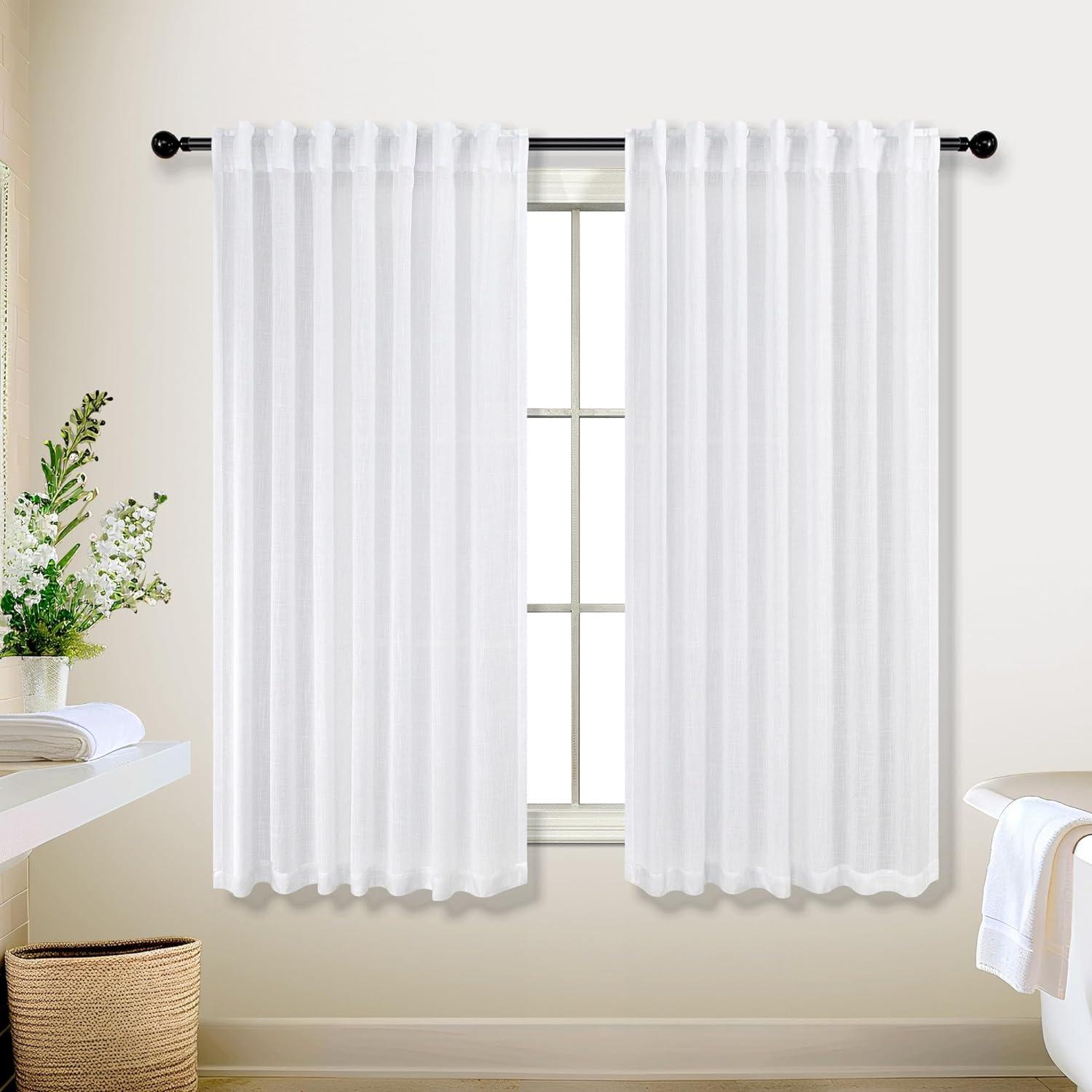Cortinas KOUFALL 52x137 cm Lino Transparente Pack 2